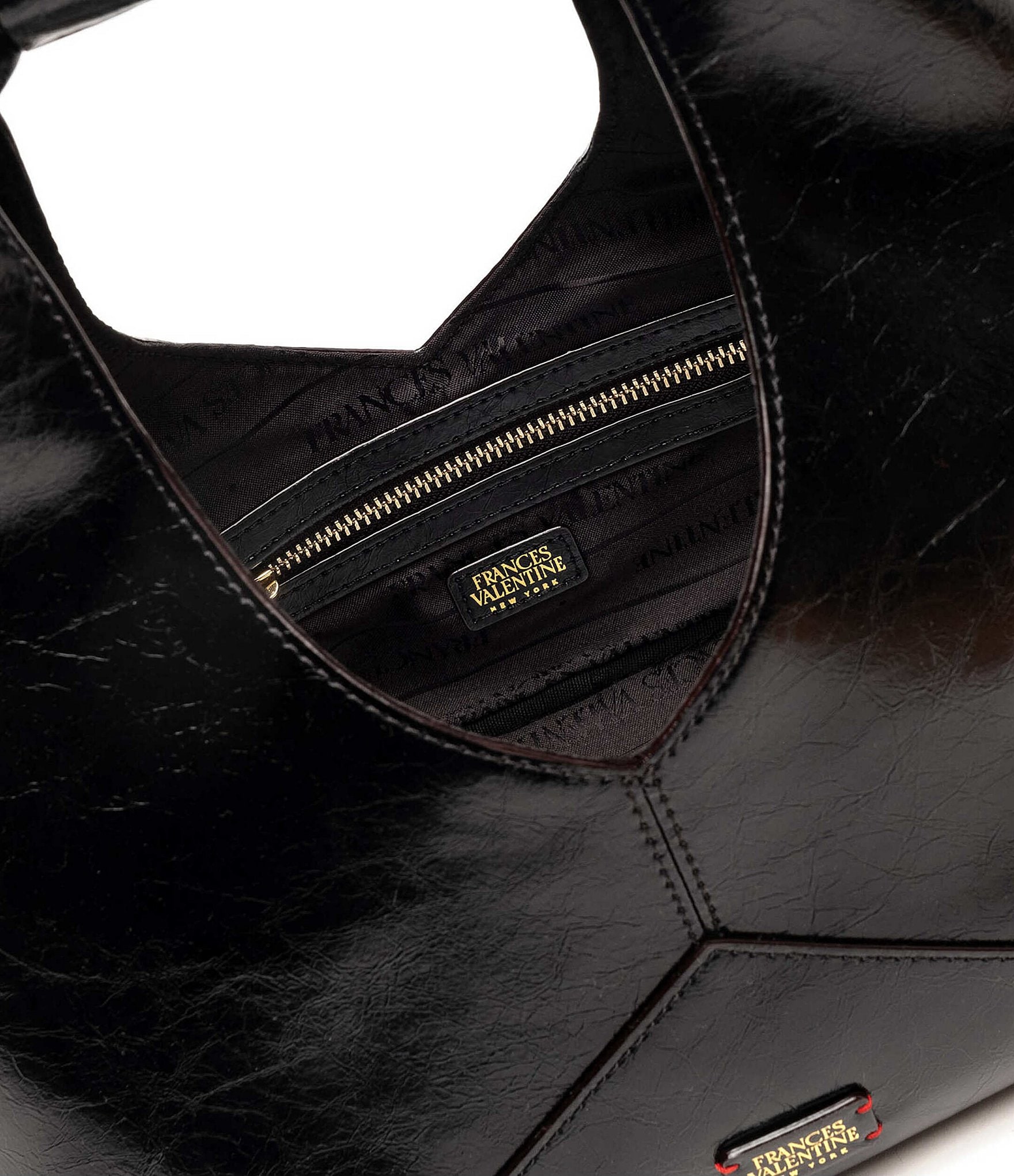 FRANCES VALENTINE Crescent Leather Handle Tote Bag
