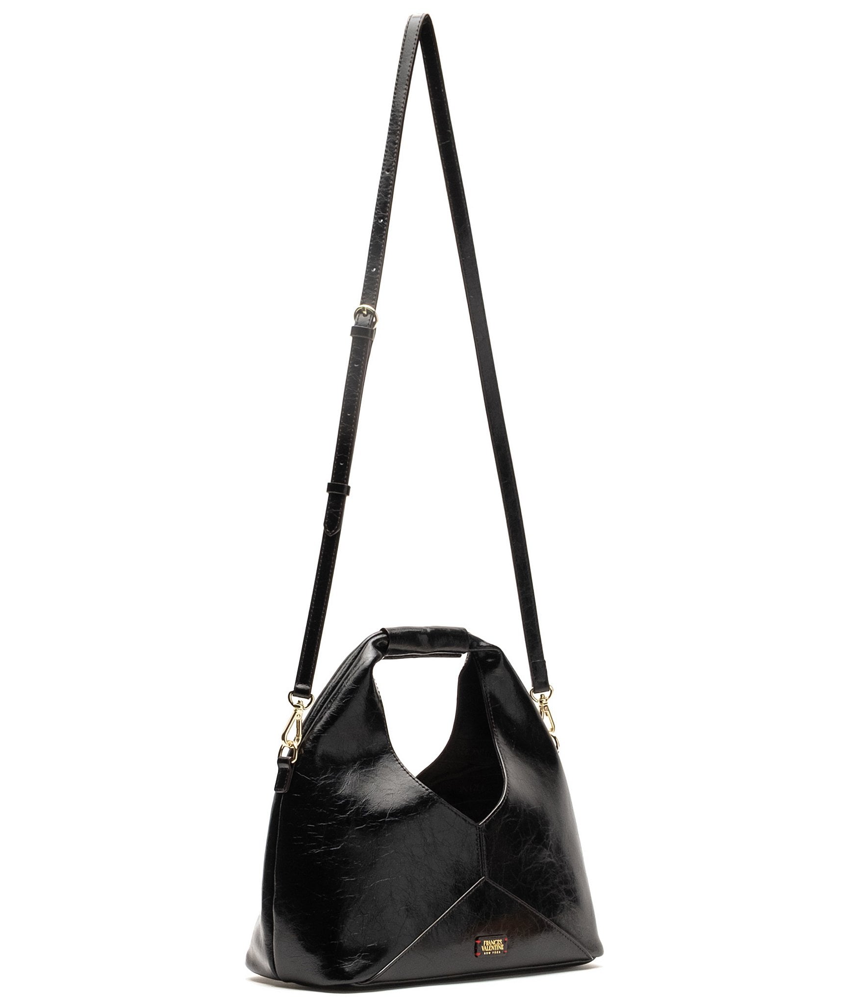 FRANCES VALENTINE Crescent Leather Handle Tote Bag