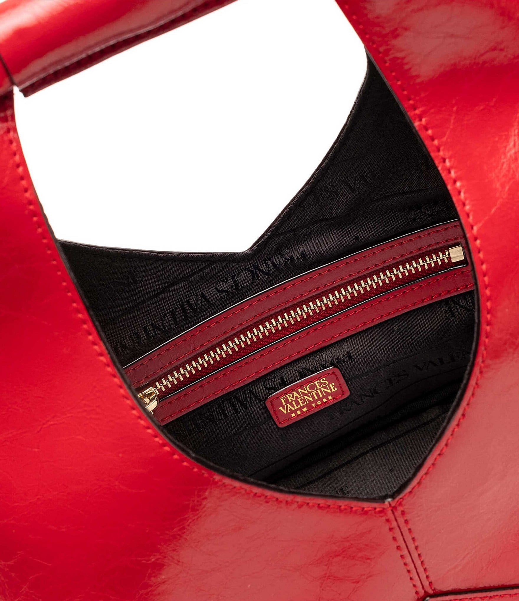 FRANCES VALENTINE Crescent Leather Handle Tote Bag