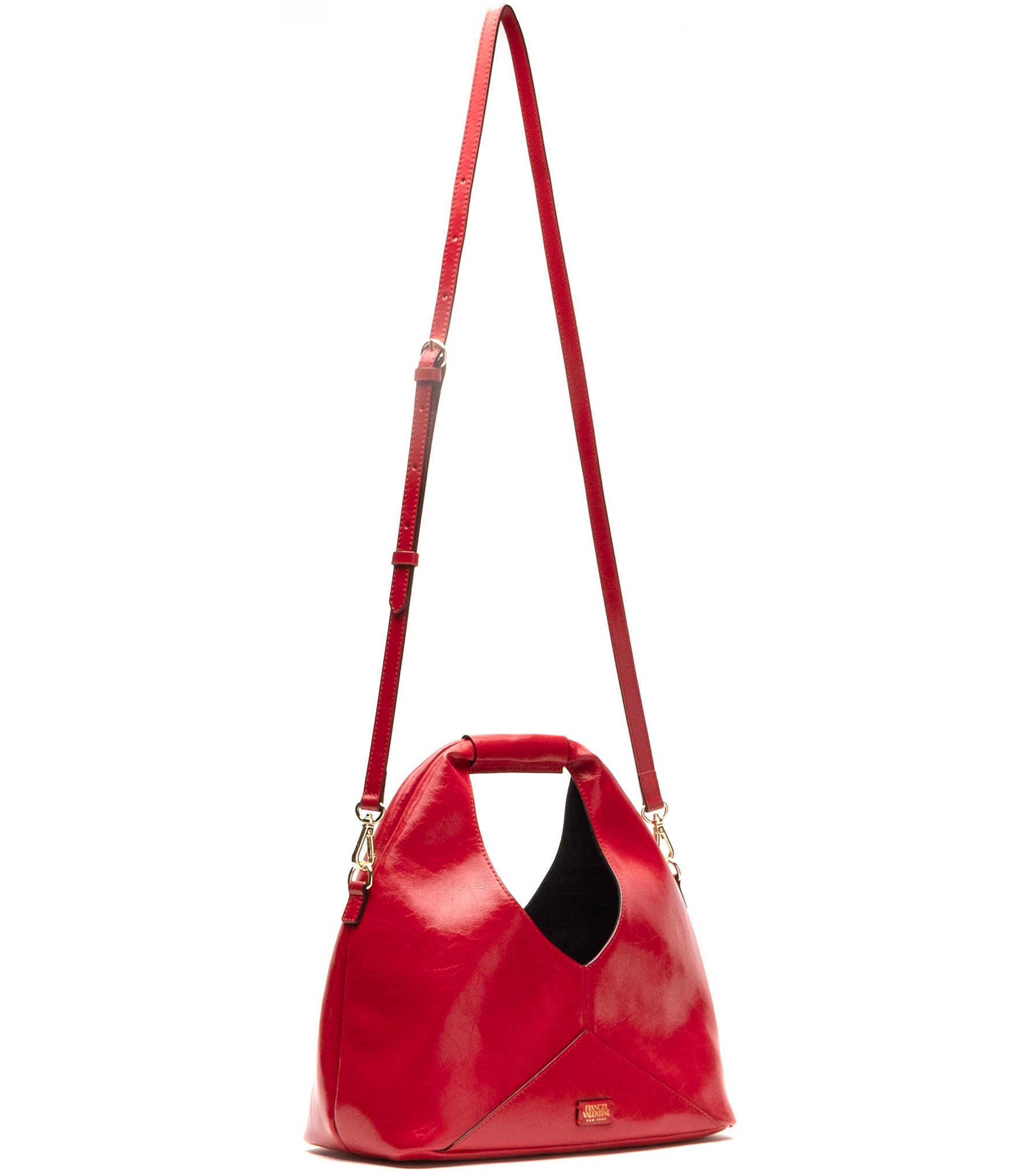 FRANCES VALENTINE Crescent Leather Handle Tote Bag