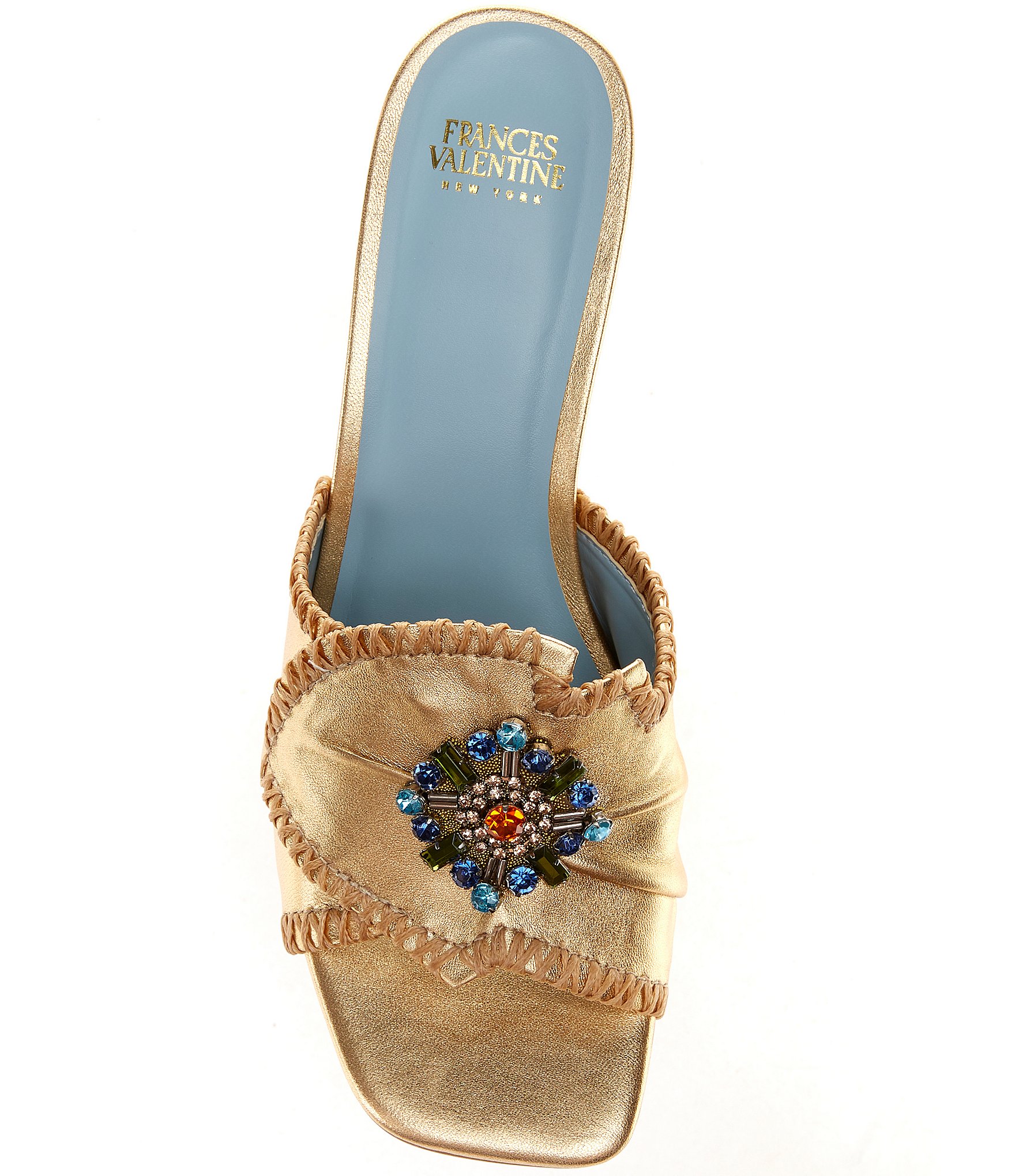 Frances Valentine Isa Leather Embellished Dress Mules