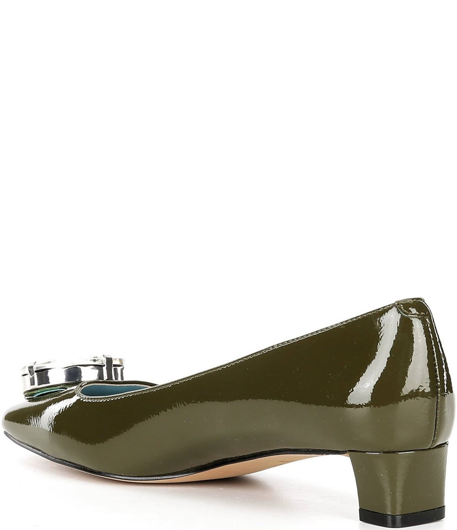 FRANCES VALENTINE Mary Mod Patent Leather Oversized Jewel Ornament Pumps