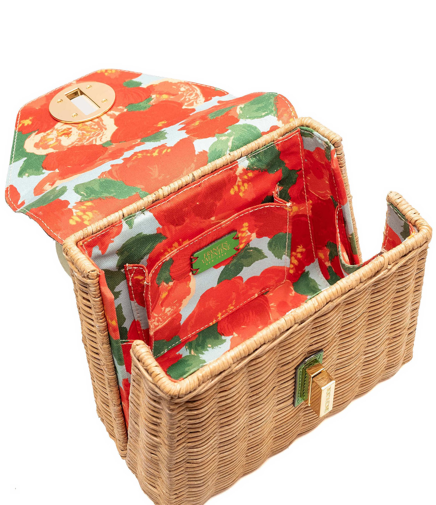 FRANCES VALENTINE Mini Midge Wicker Basket Satchel Bag