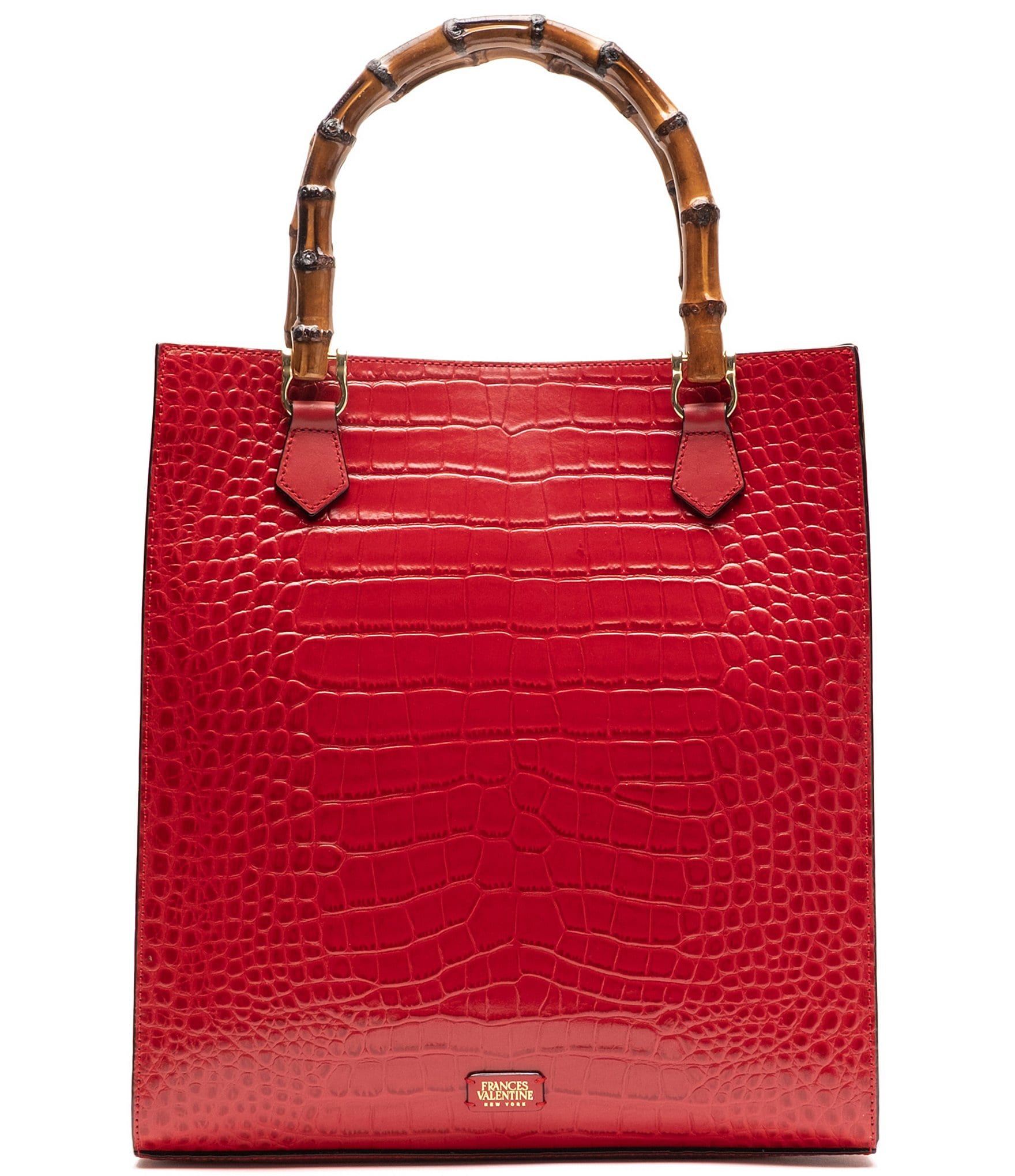 FRANCES VALENTINE Nan Bamboo Handles Tote Bag