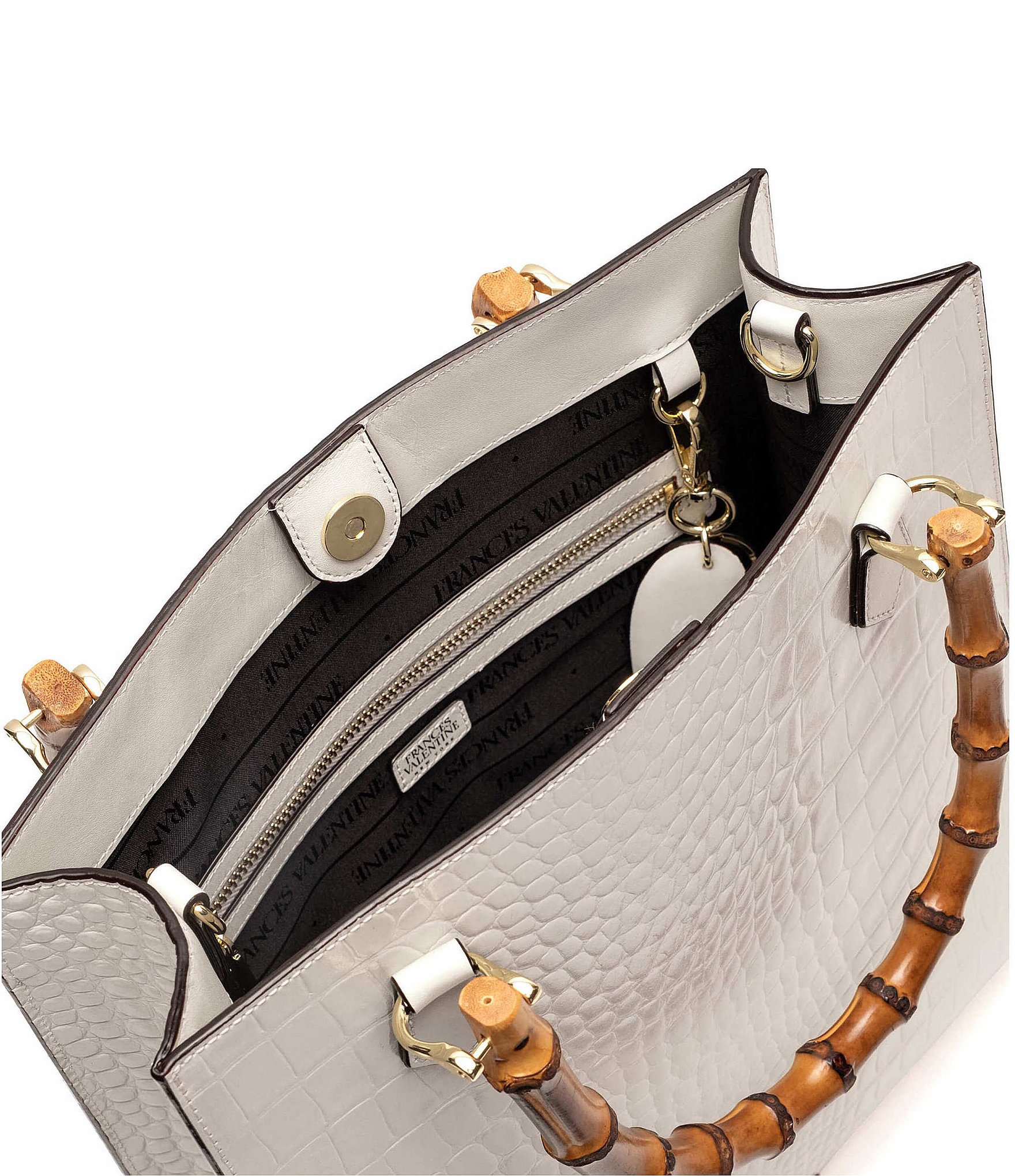 FRANCES VALENTINE Nan Bamboo Handles Tote Bag
