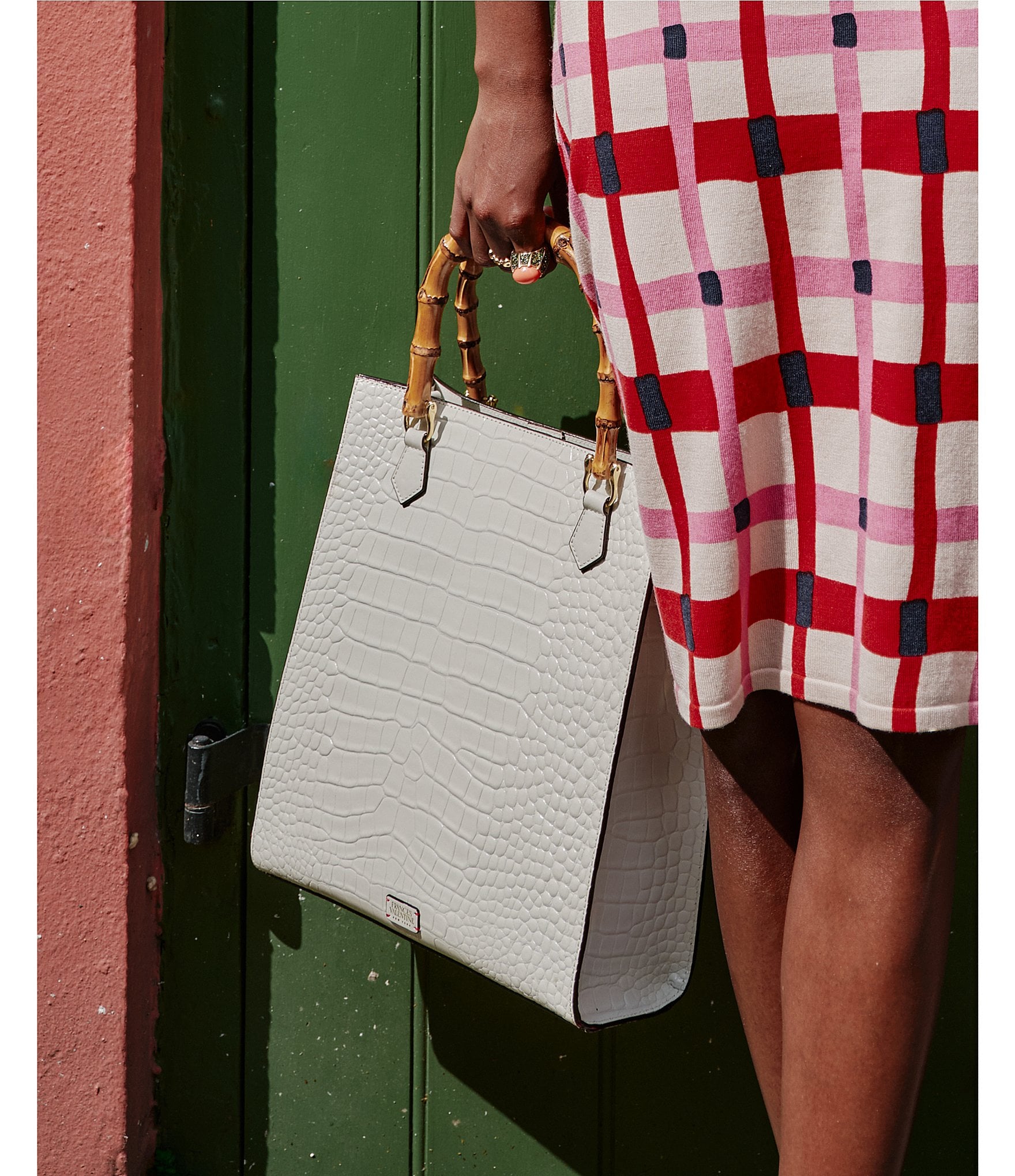 FRANCES VALENTINE Nan Bamboo Handles Tote Bag