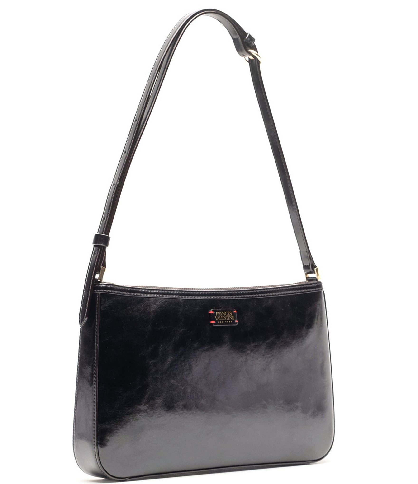 FRANCES VALENTINE Poppy Glazed Leather Crossbody Bag