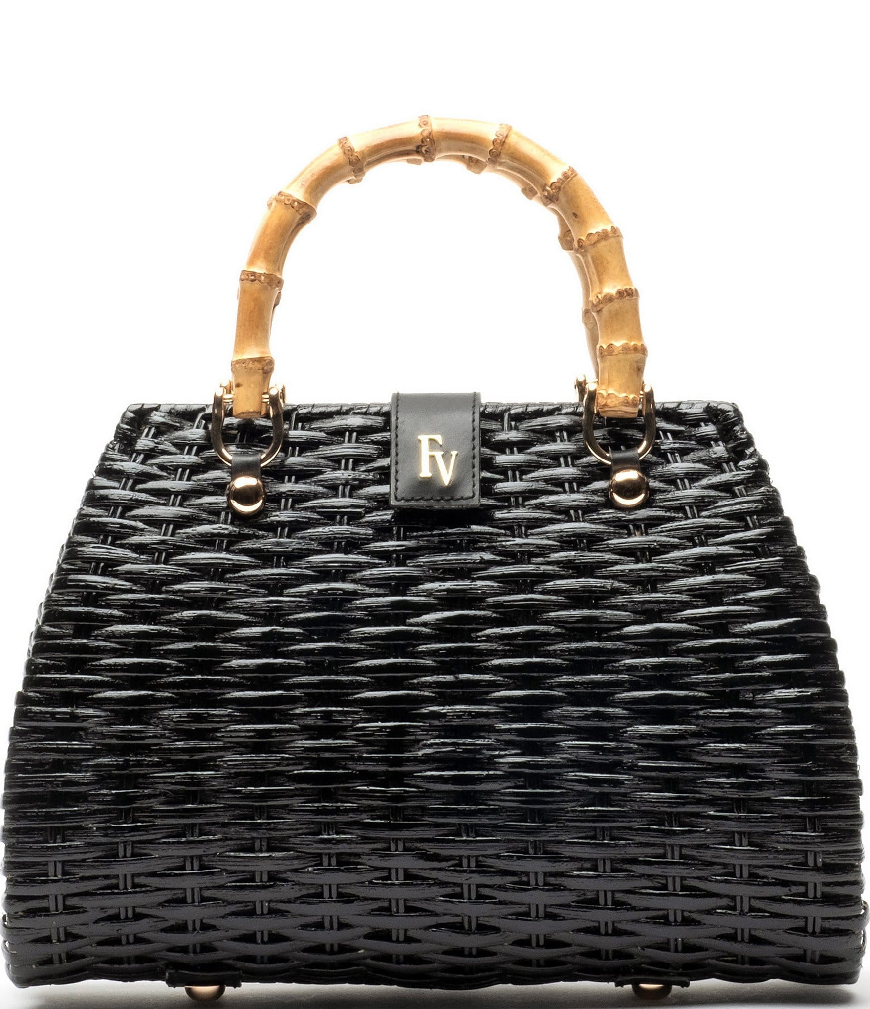 FRANCES VALENTINE Rooster Wicker Basket Satchel Bag