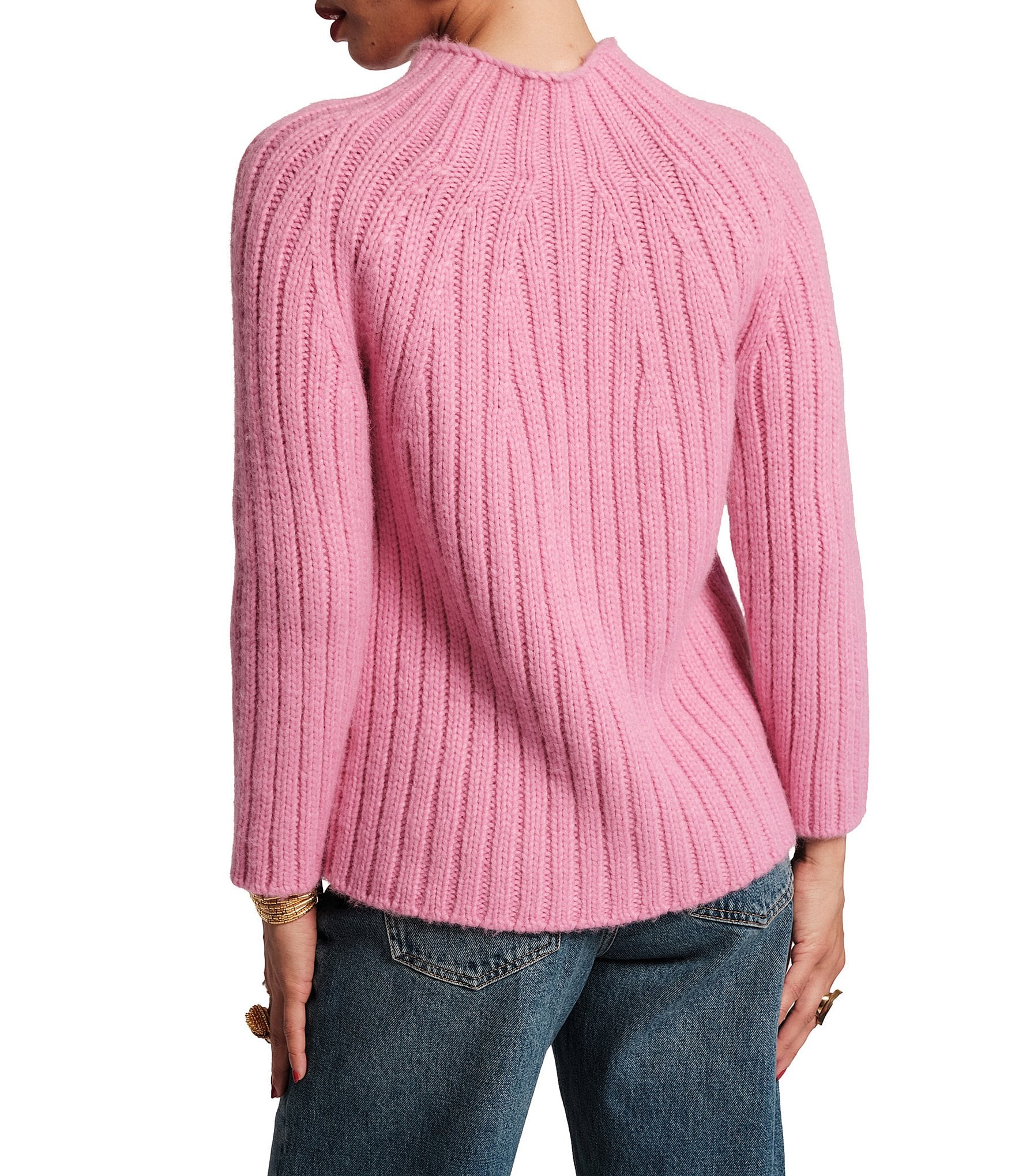 FRANCES VALENTINE Shelby Solid Wool Funnel Neck Long Sleeve Sweater