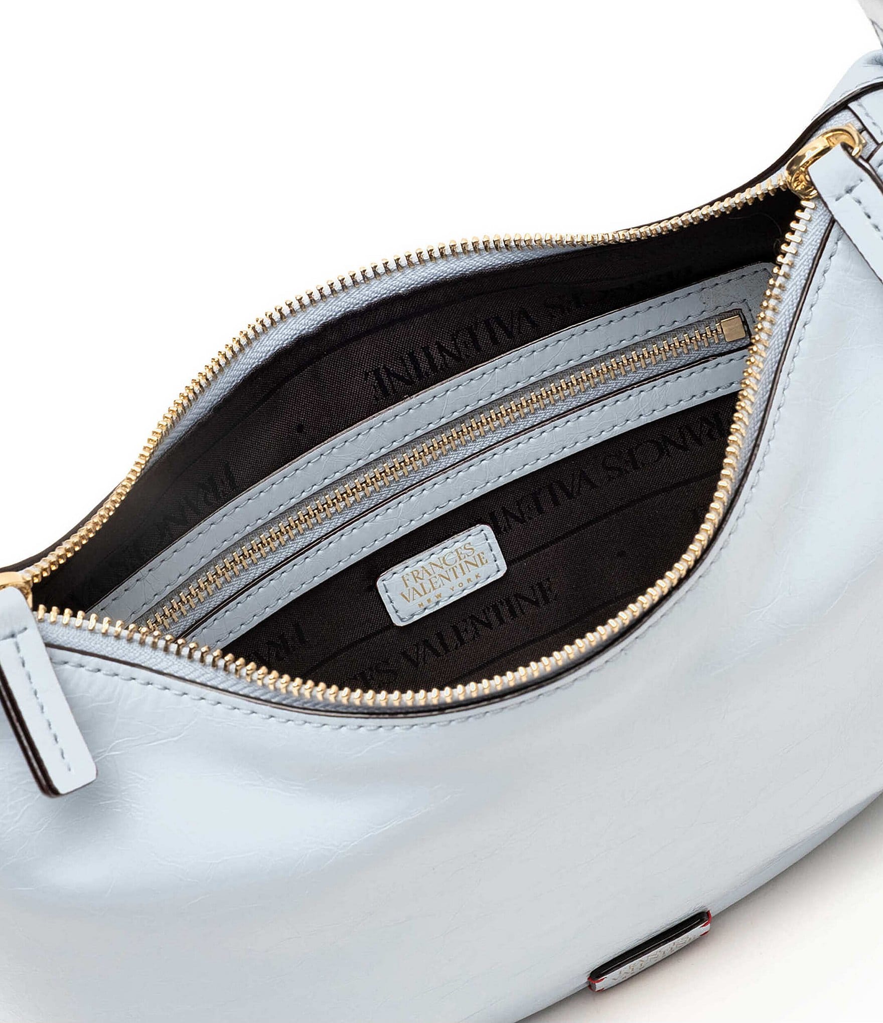 FRANCES VALENTINE Starr Crinkled Leather Hobo Shoulder Bag