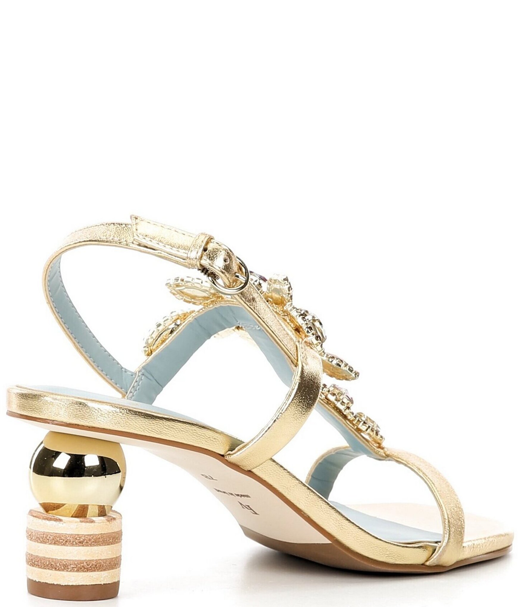 FRANCES VALENTINE Venus Jewel Ornamented Slingback Block Heel Sandals