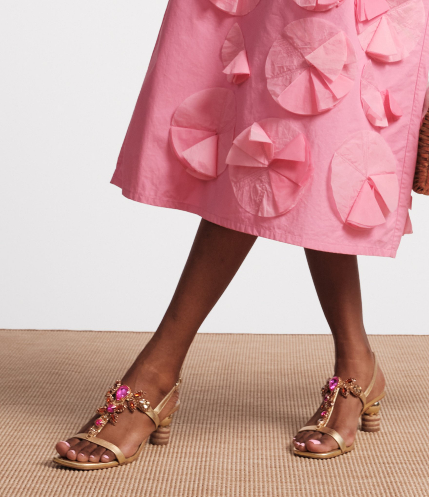 FRANCES VALENTINE Venus Jewel Ornamented Slingback Block Heel Sandals