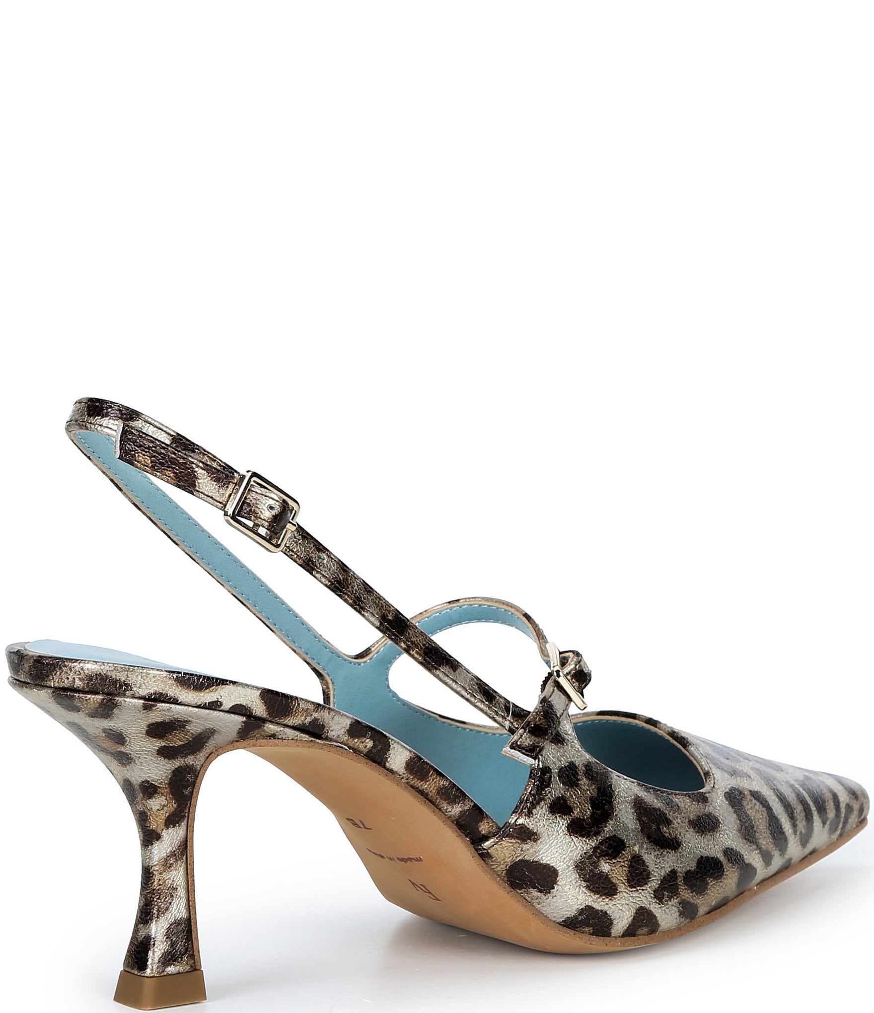 FRANCES VALENTINE Vivian Leopard Patent Leather Slingback Pumps