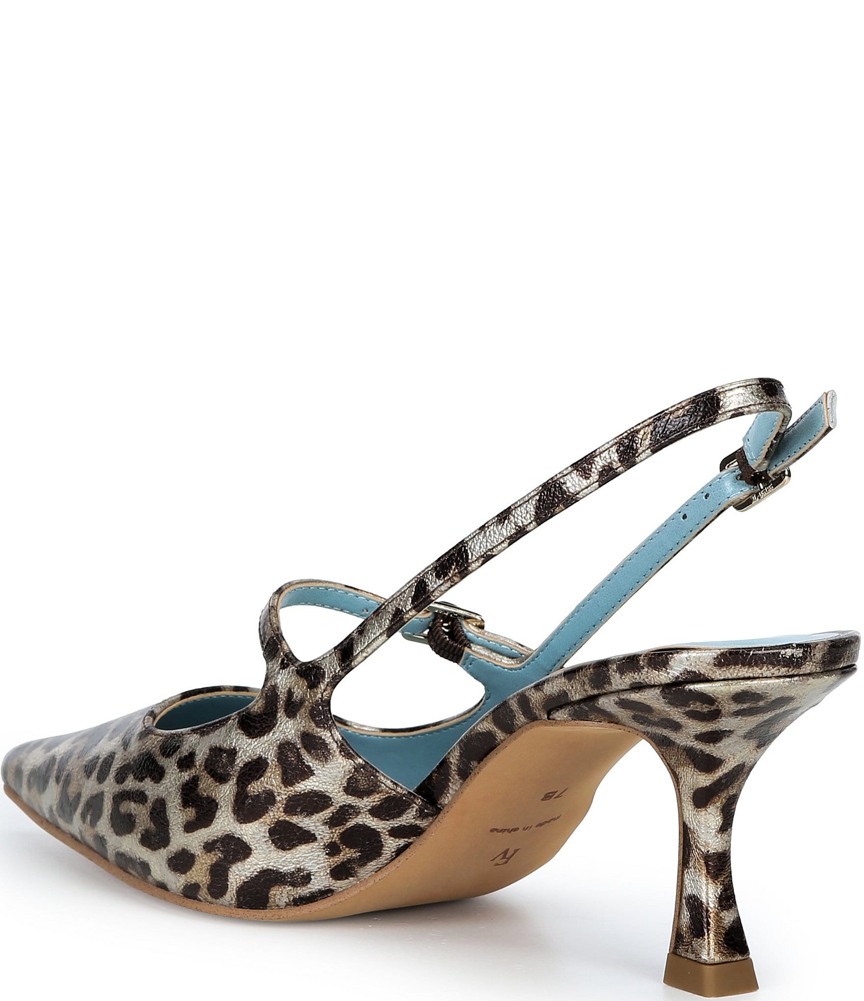 FRANCES VALENTINE Vivian Leopard Patent Leather Slingback Pumps