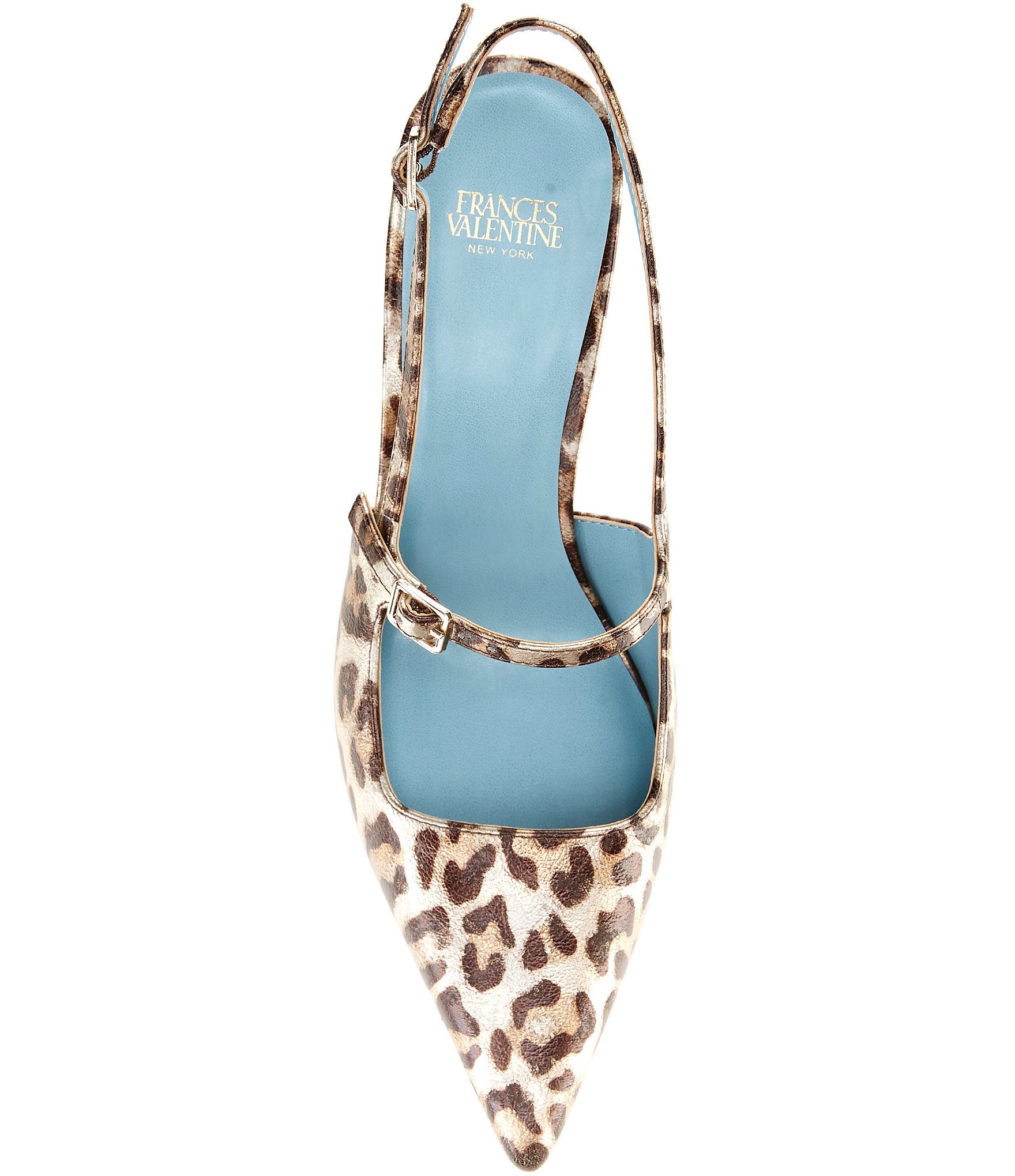 FRANCES VALENTINE Vivian Leopard Patent Leather Slingback Pumps