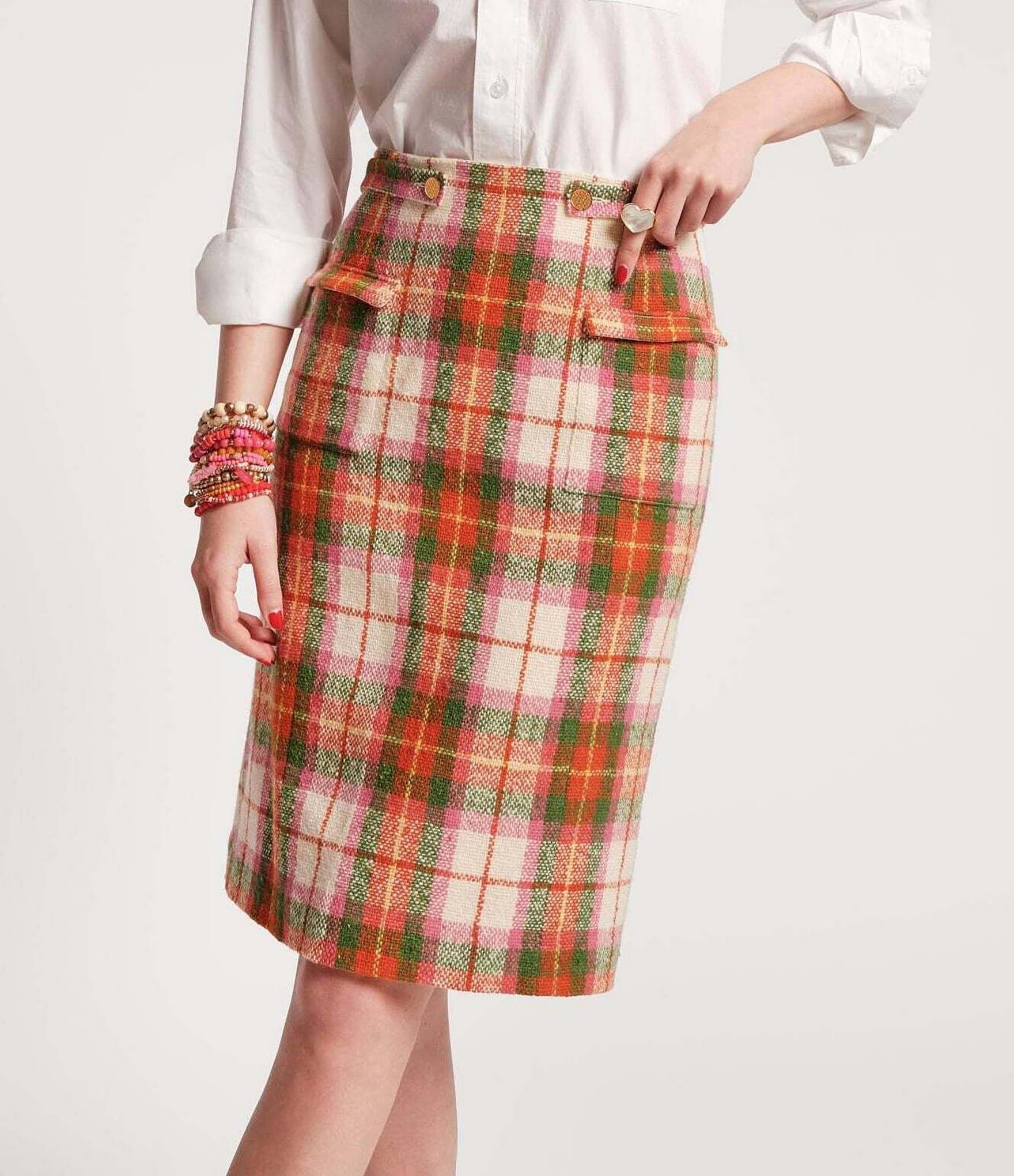 High waisted plaid skirt dillards best sale