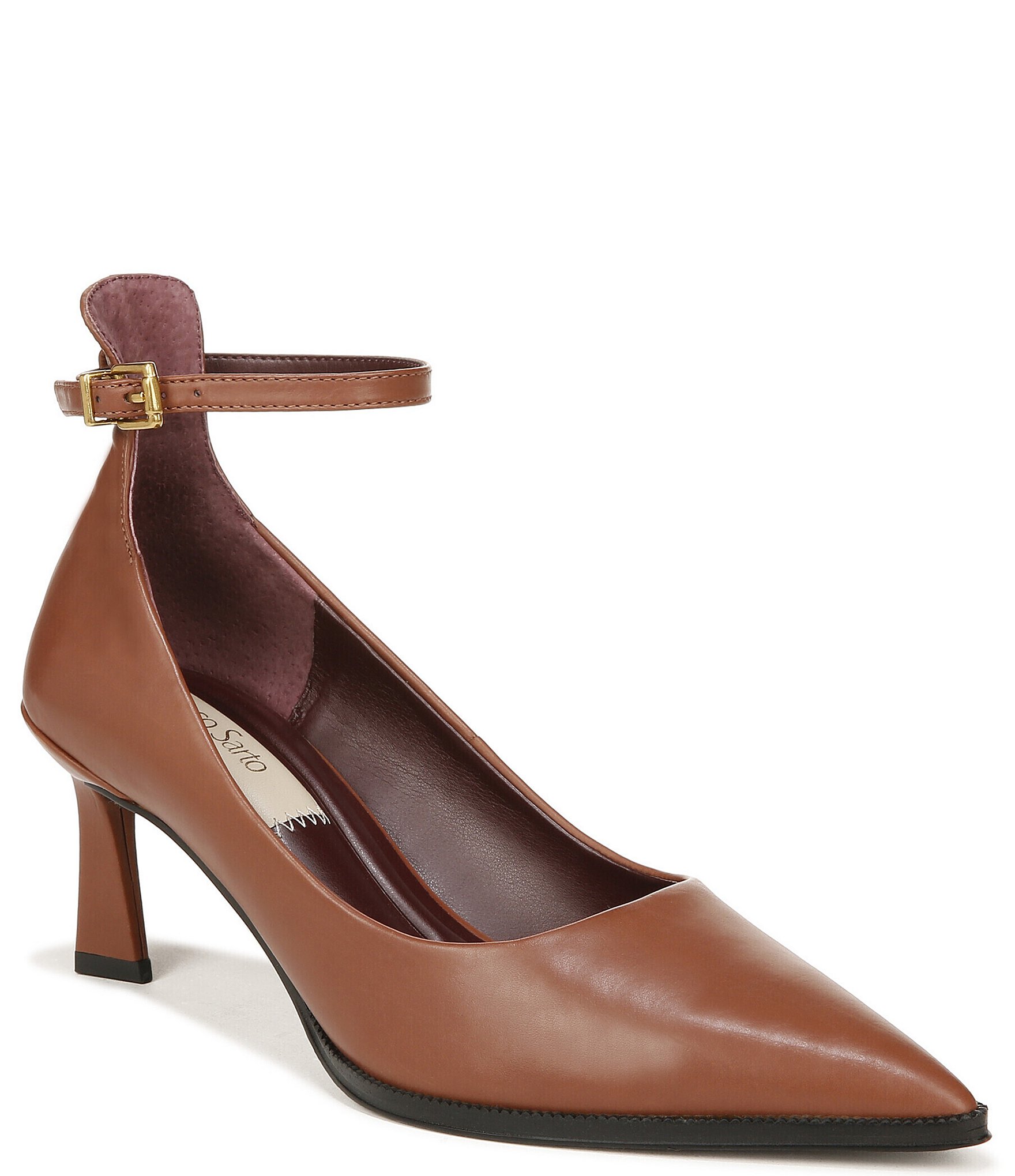 Franco Sarto Danielle Leather Ankle Strap Pumps | Dillard's