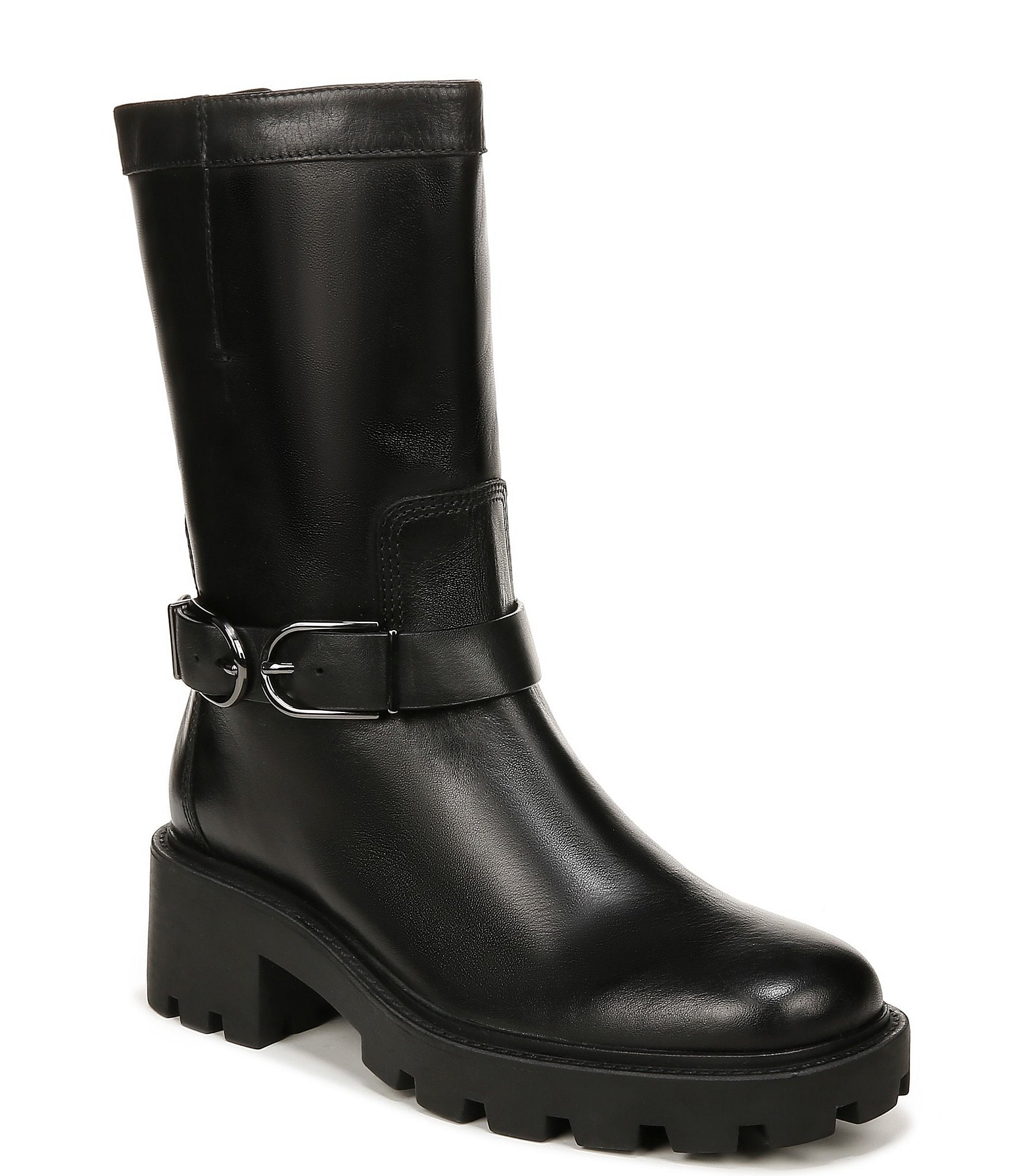 Franco Sarto Elle Leather Lug Sole Mid Boots | Dillard's