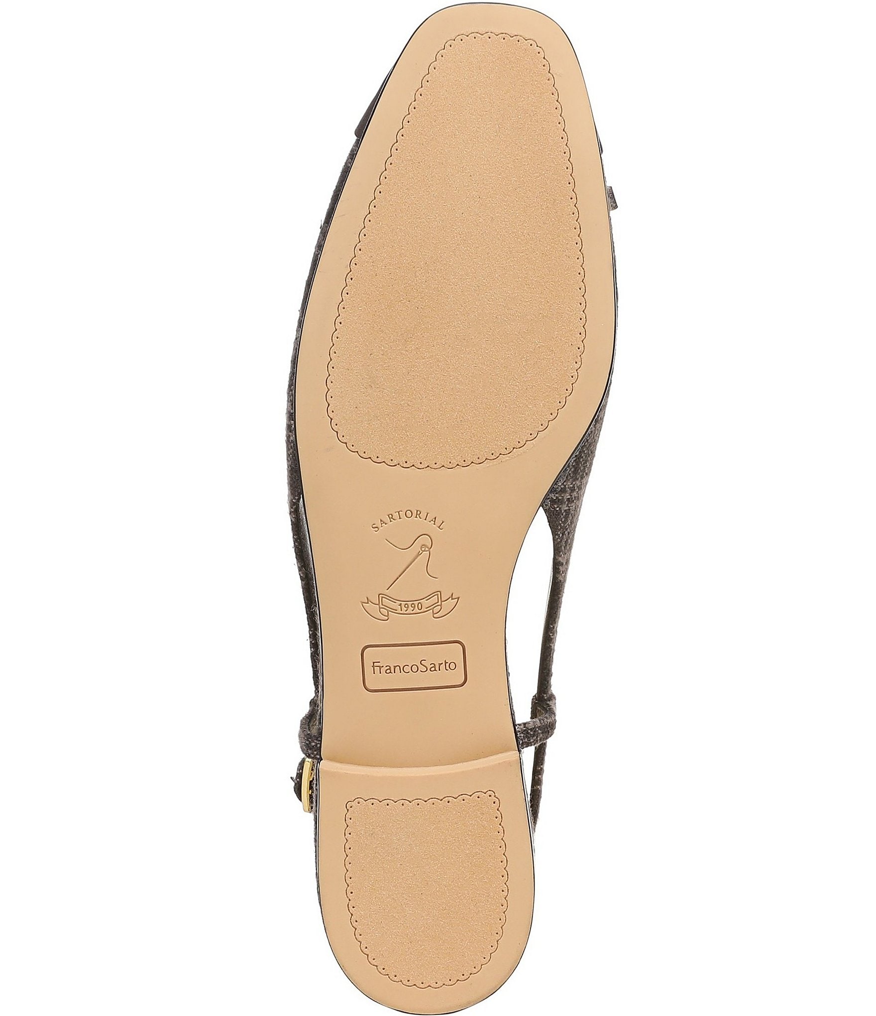 Franco Sarto Ethyl Plaid Leather Cap Toe Slingback Flats