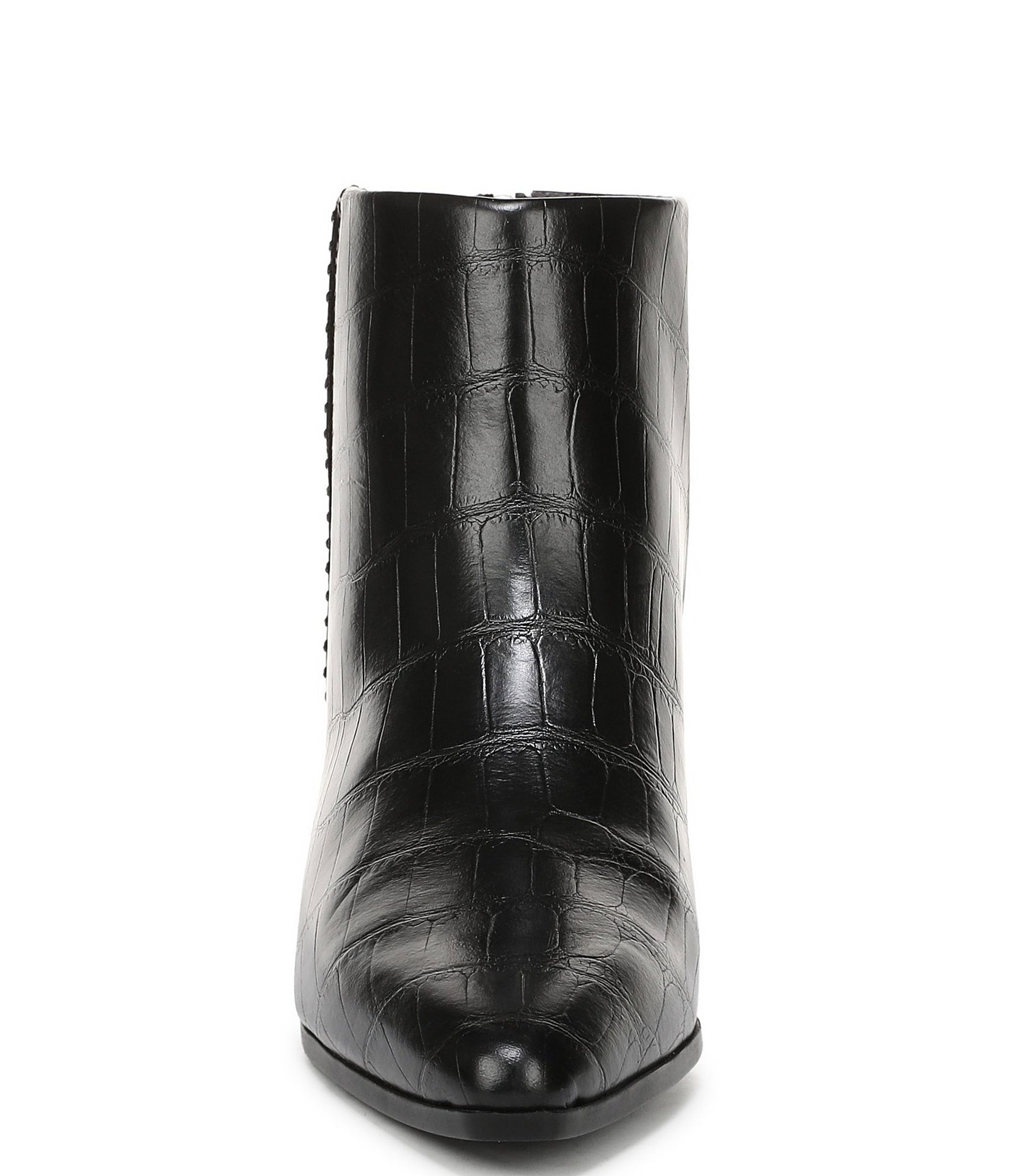 Franco Sarto Fayola Crocodile Embossed Leather Pointed Toe Booties