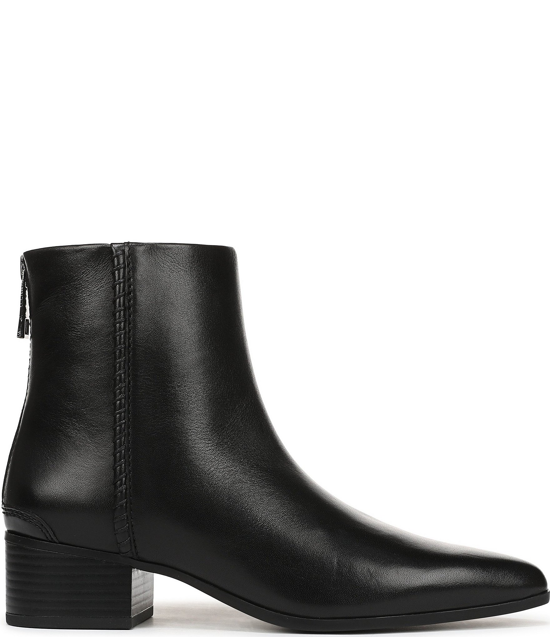 Franco Sarto Fayola Leather Pointed Toe Block Heel Booties