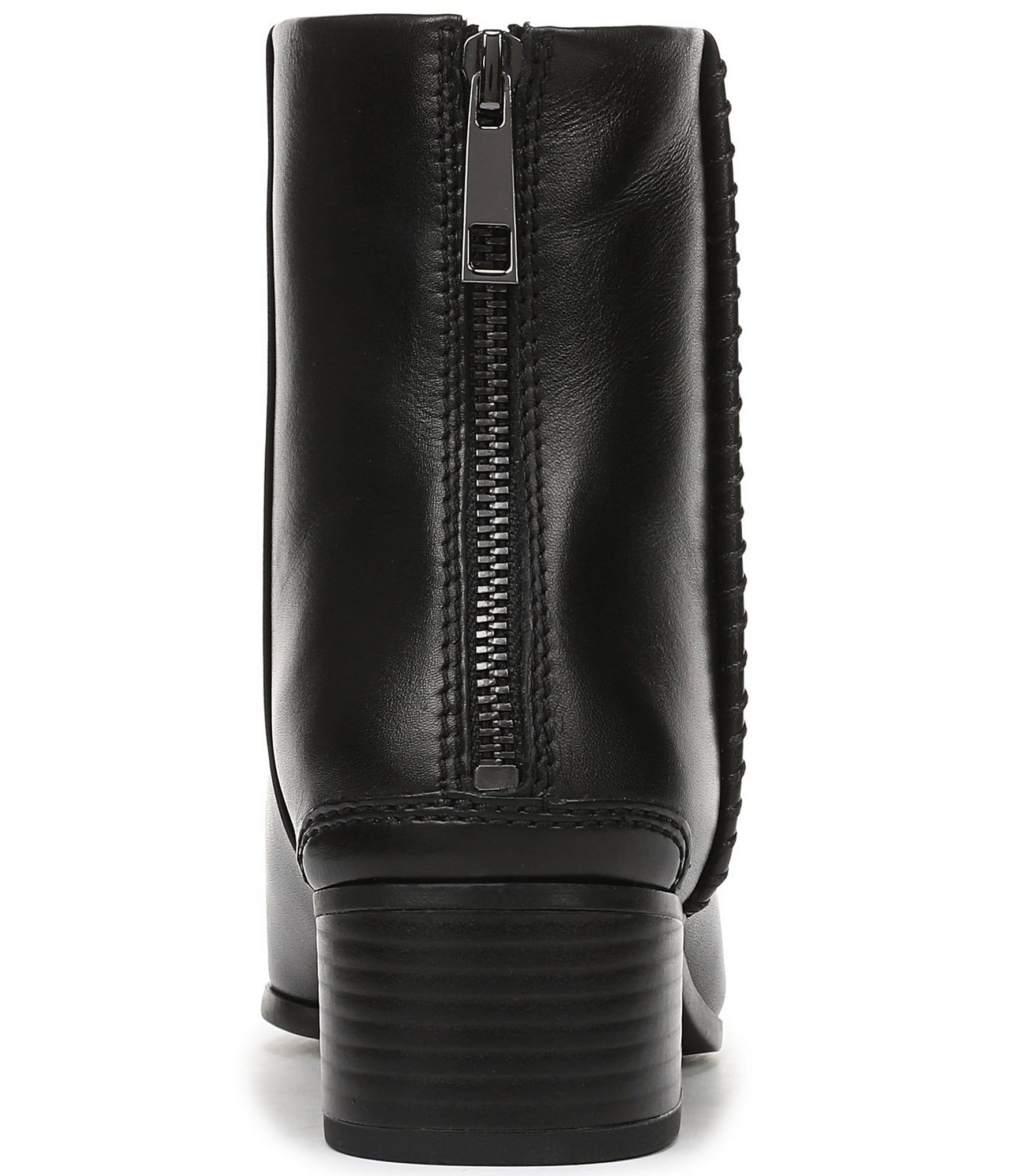 Franco Sarto Fayola Leather Pointed Toe Block Heel Booties