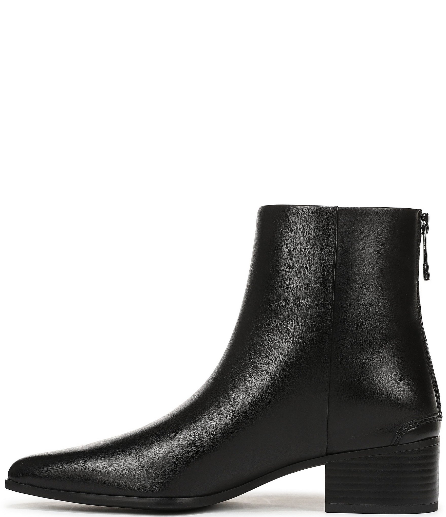 Franco Sarto Fayola Leather Pointed Toe Block Heel Booties