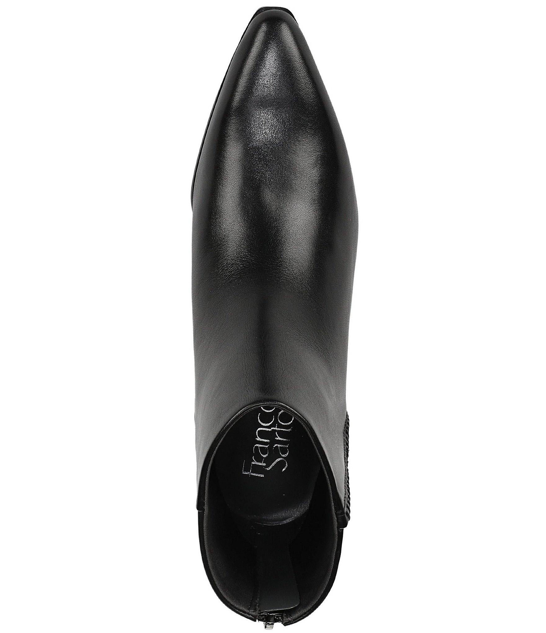 Franco Sarto Fayola Leather Pointed Toe Block Heel Booties