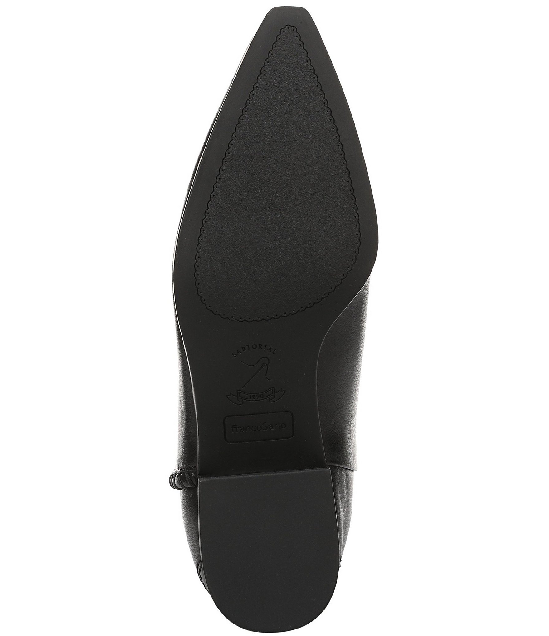 Franco Sarto Fayola Leather Pointed Toe Block Heel Booties
