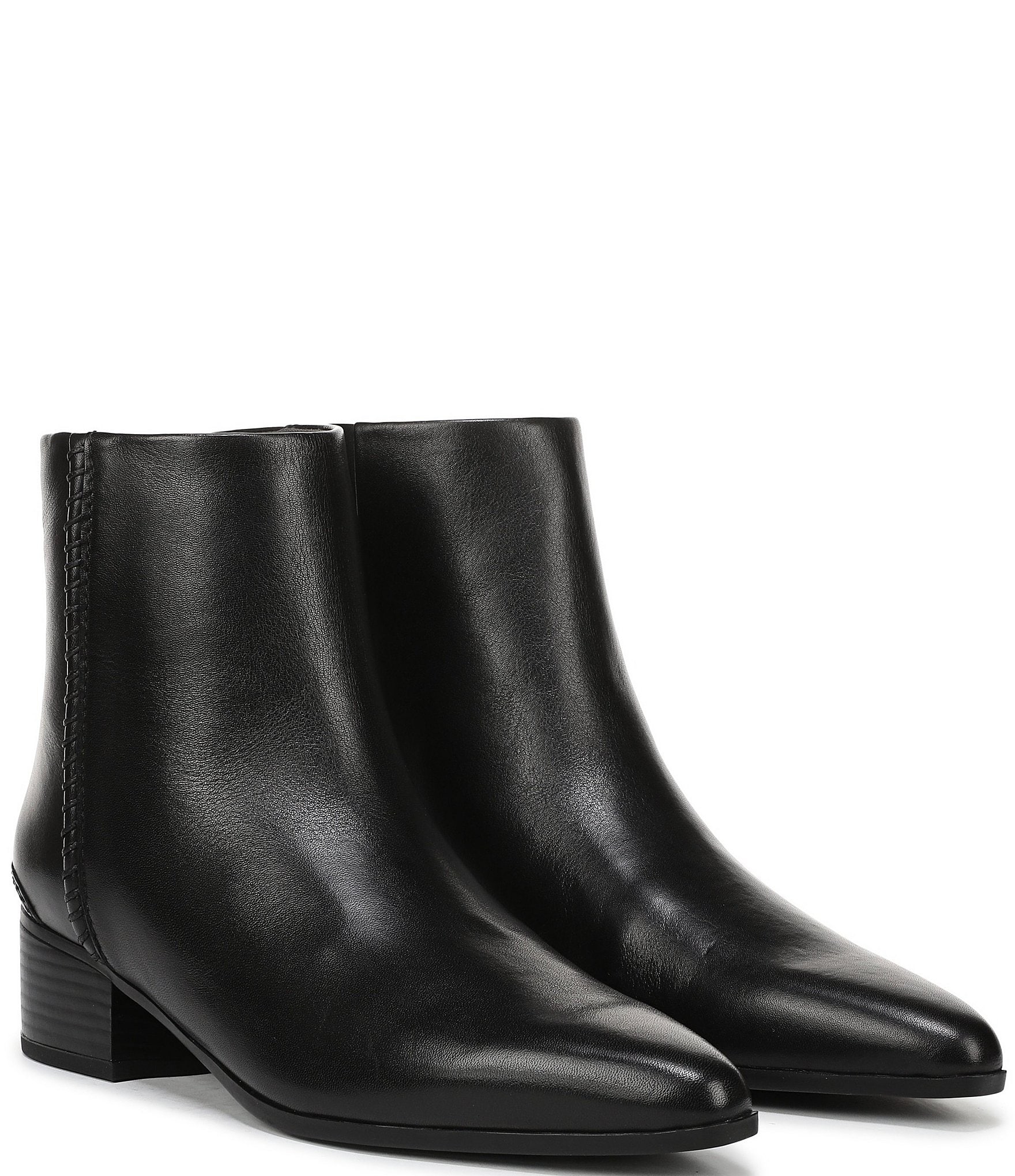 Franco Sarto Fayola Leather Pointed Toe Block Heel Booties