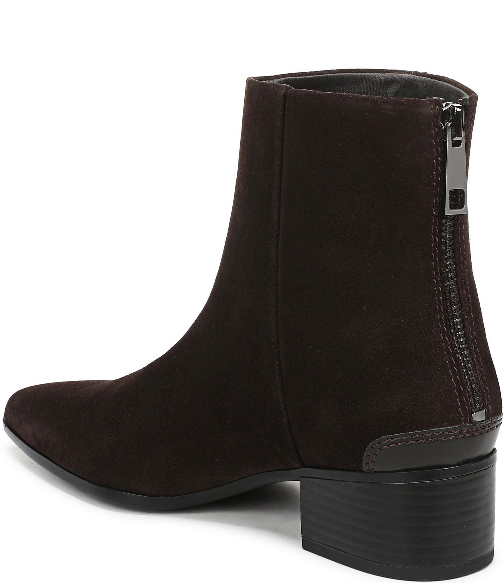 Franco Sarto Fayola Suede Pointed Toe Block Heel Booties