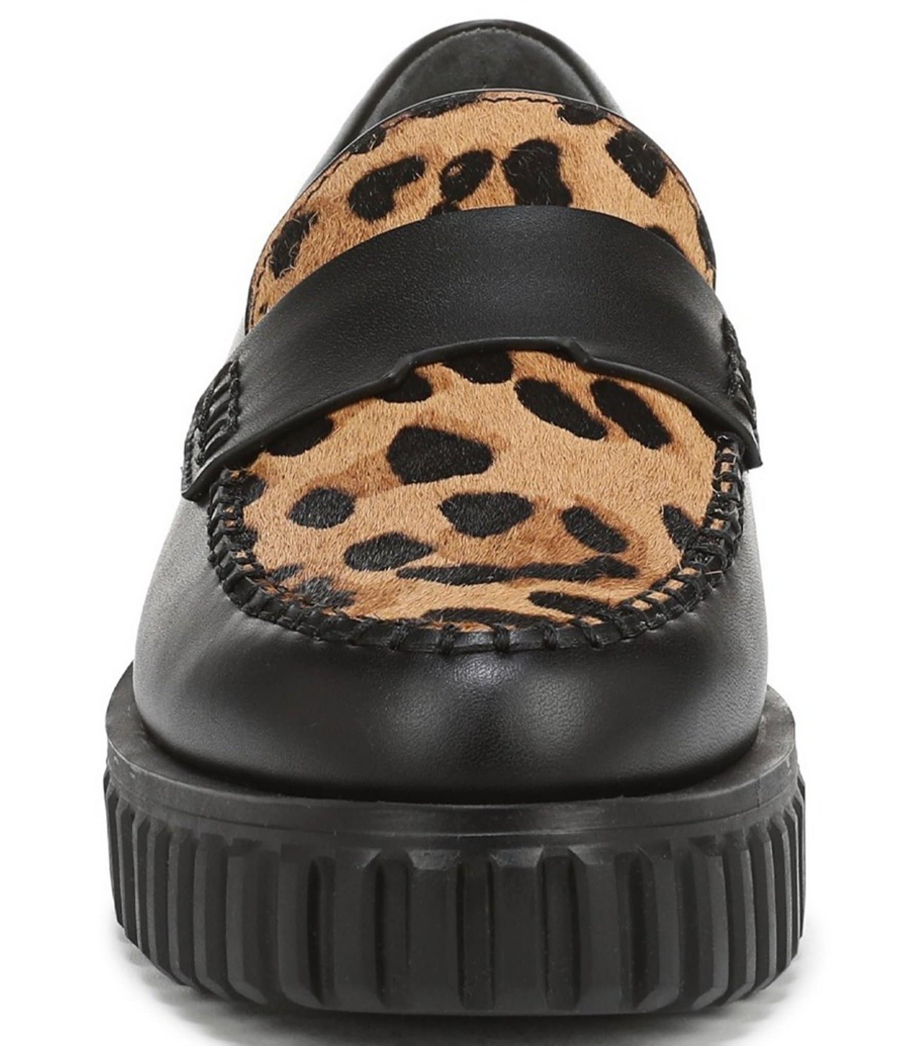 Franco Sarto Flex Roma 2 Leather Leopard Print Calf Hair Loafers