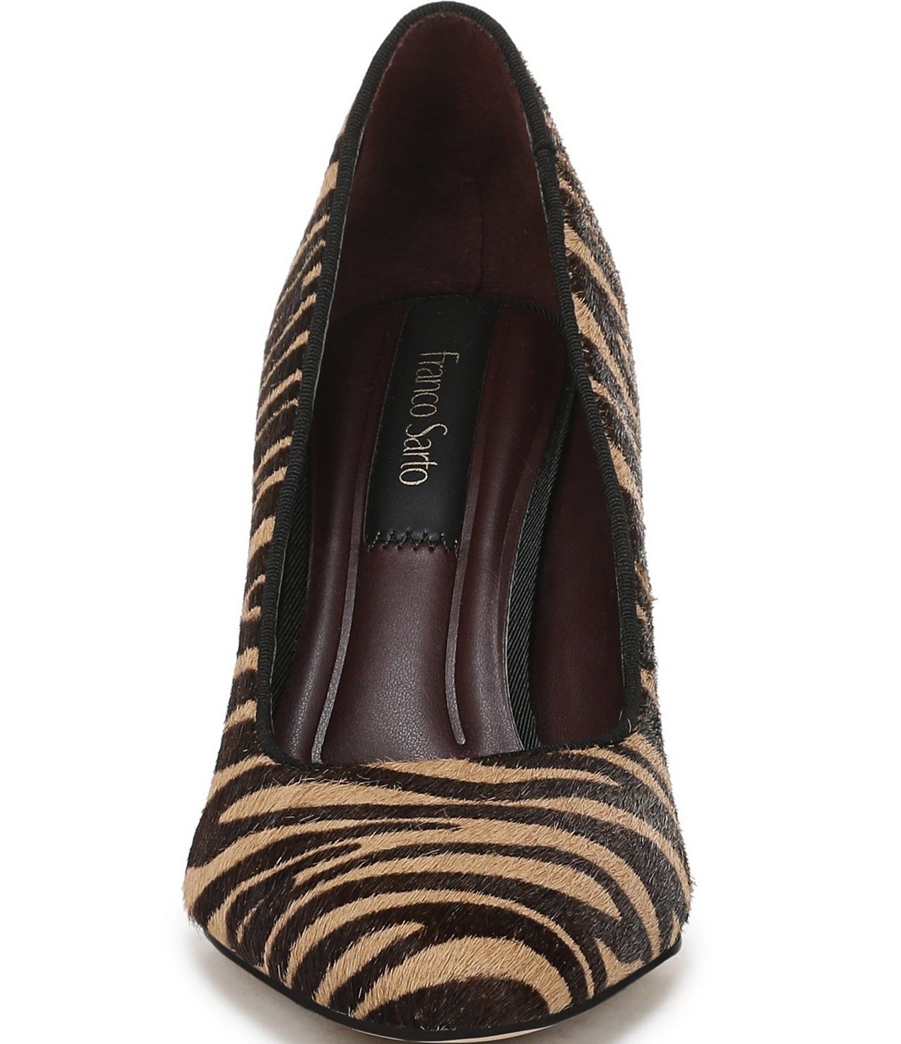 Franco Sarto Flexa Junia Zebra Print Calf Hair Pointed Toe Pumps