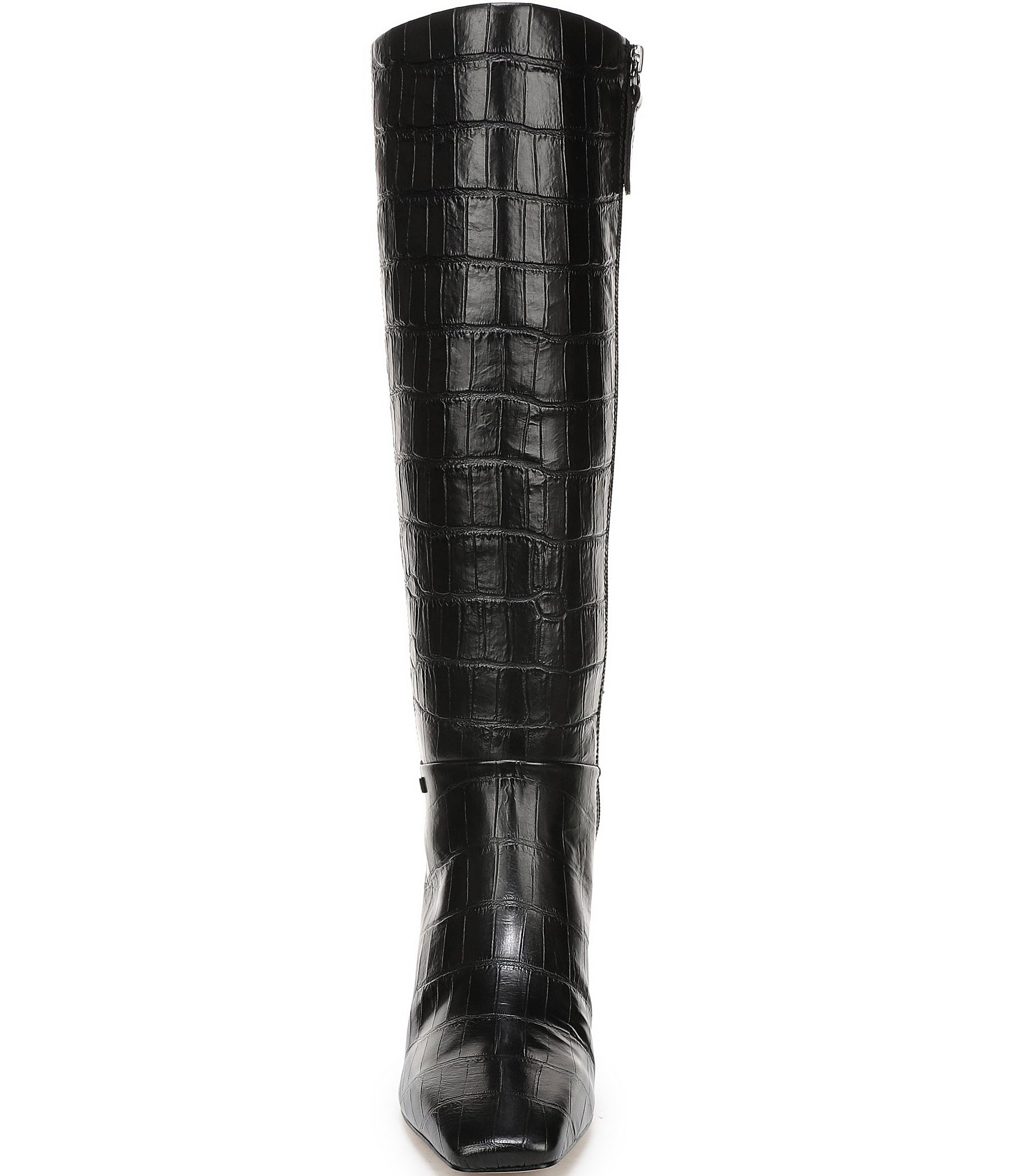 Franco Sarto Flexa Shara Crocodile Embossed Leather Square Toe Tall Boots