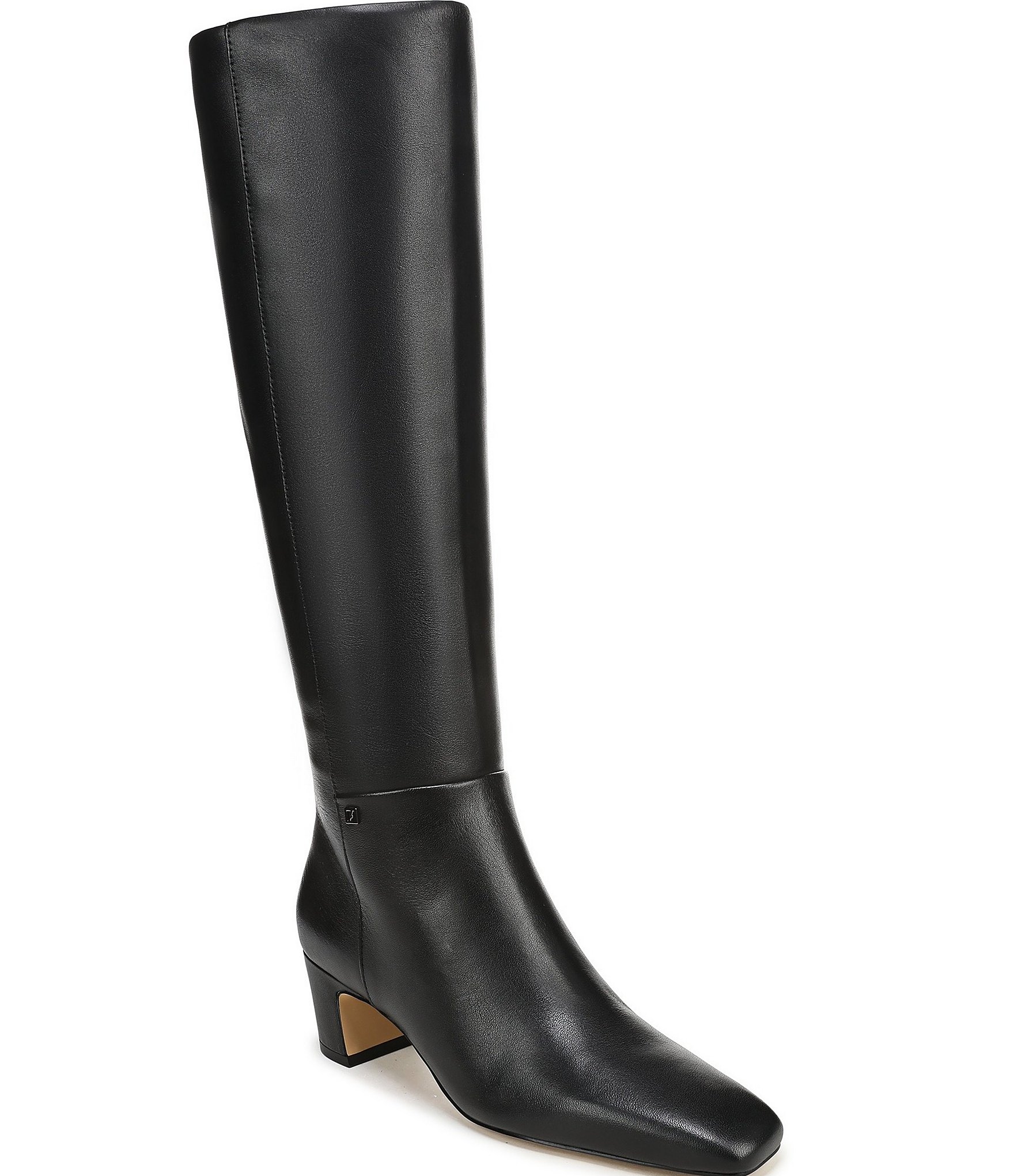 Franco Sarto Flexa Shara Leather Square Toe Block Heel Tall Boots