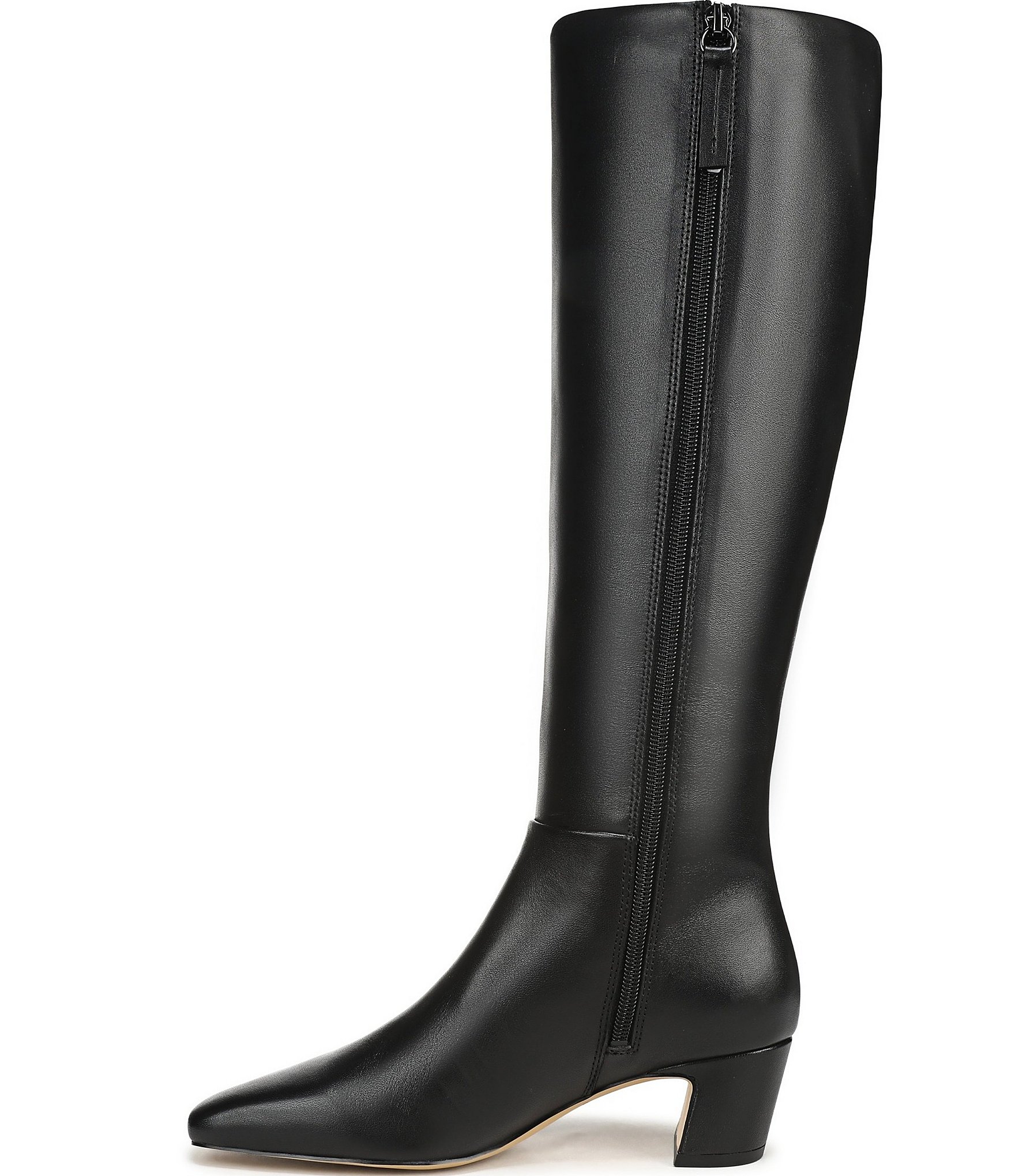 Franco Sarto Flexa Shara Leather Square Toe Block Heel Tall Boots