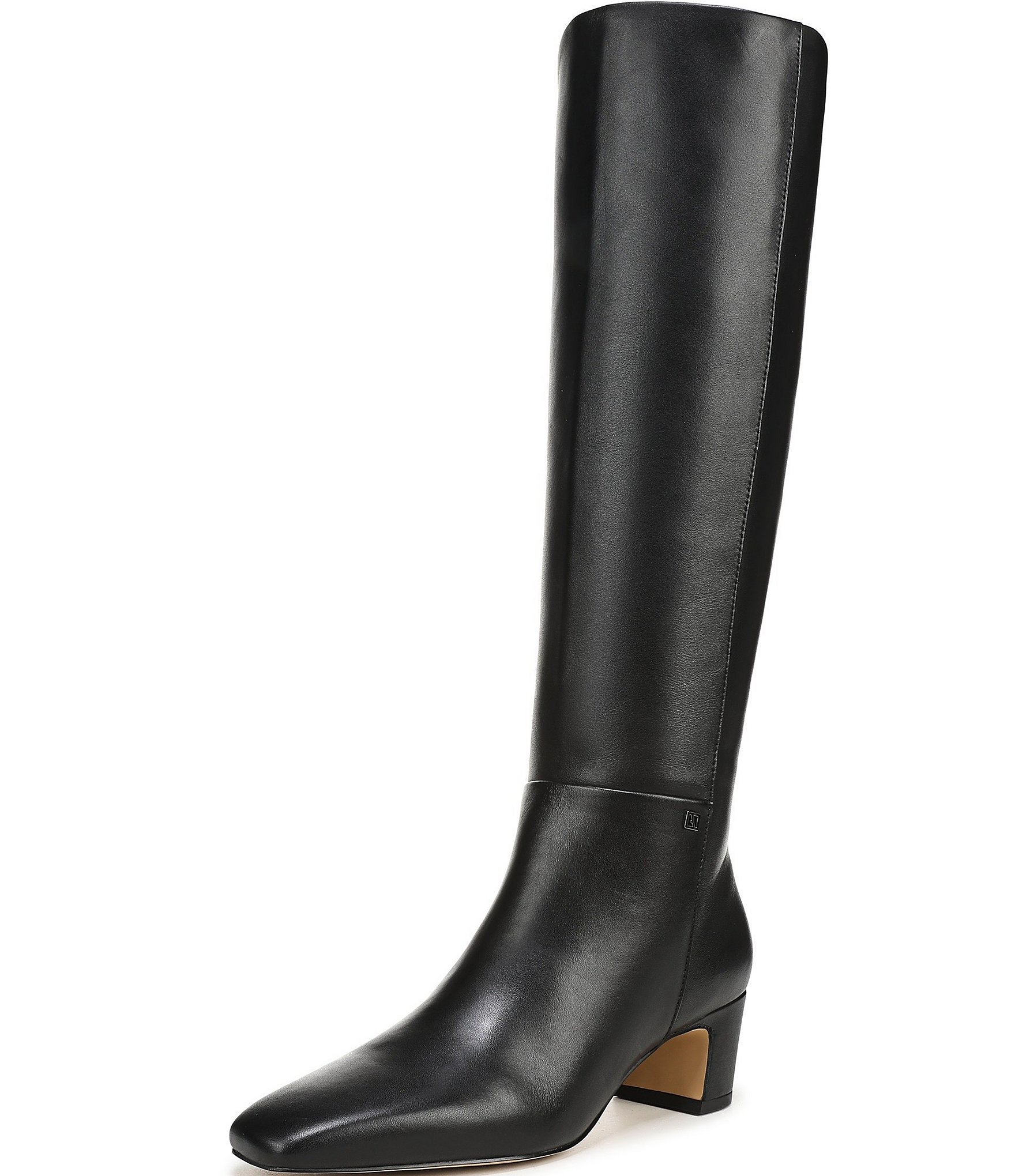 Franco Sarto Flexa Shara Leather Square Toe Block Heel Tall Boots