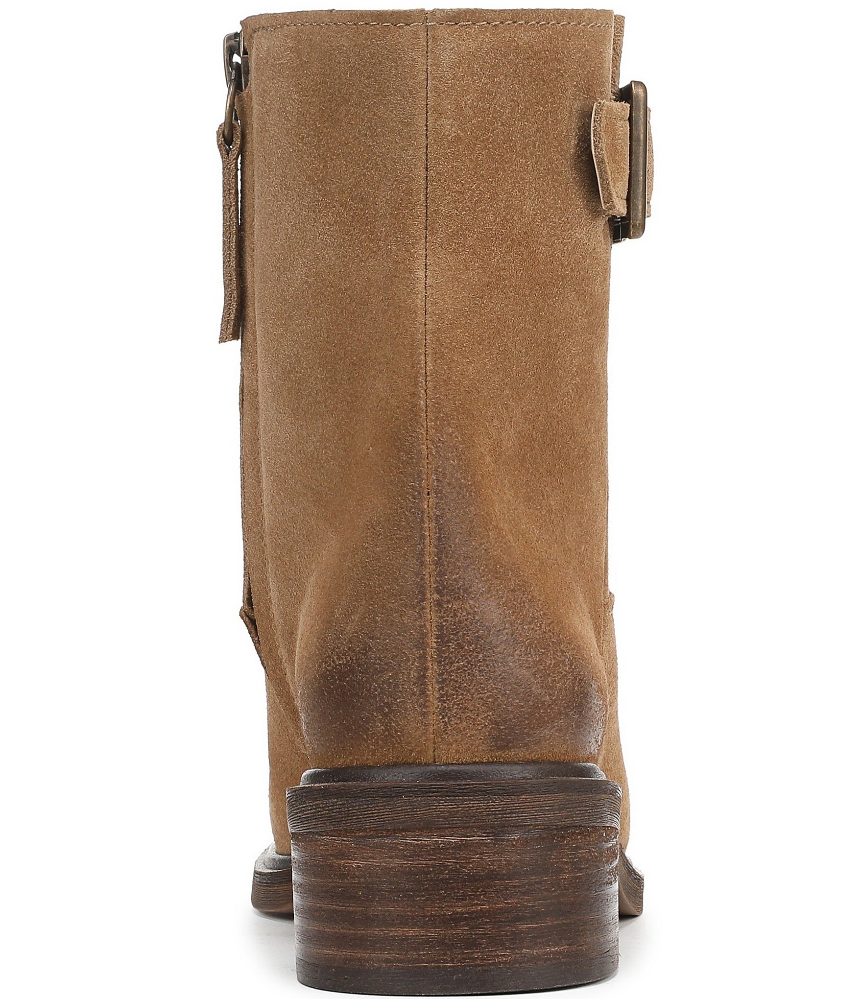 Franco Sarto Gillian Suede Buckle Hardware Booties