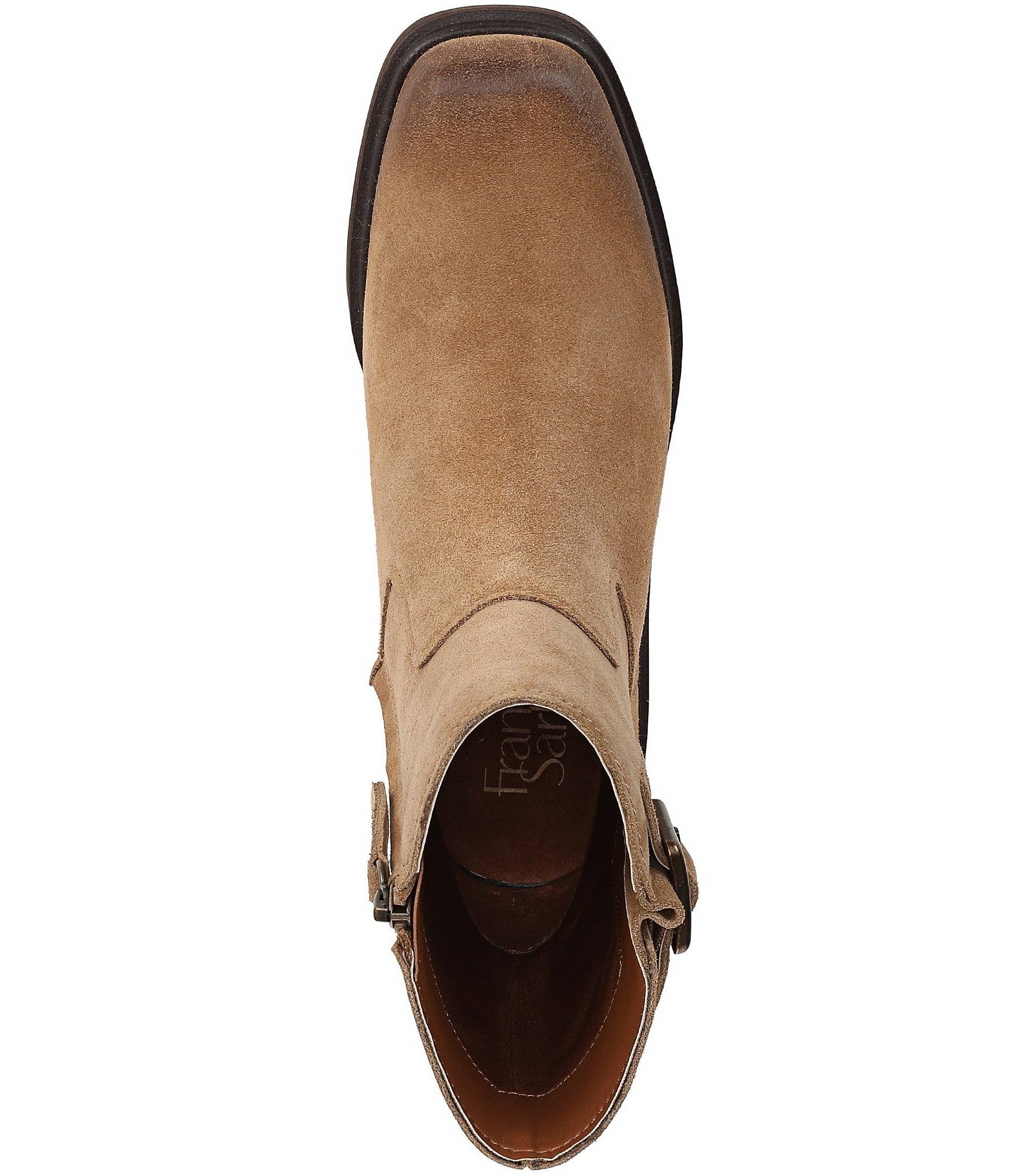 Franco Sarto Gillian Suede Buckle Hardware Booties