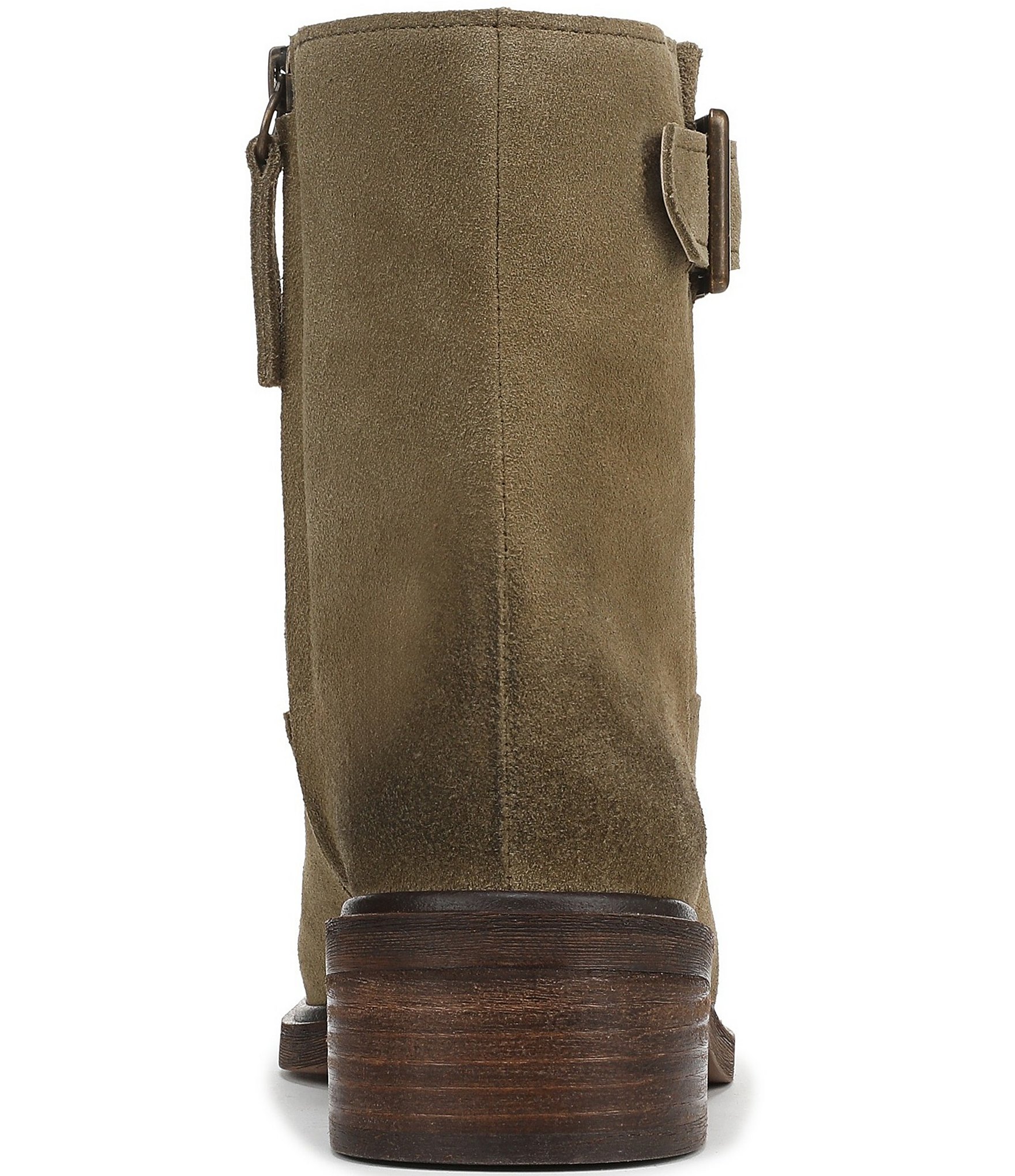 Franco Sarto Gillian Suede Buckle Hardware Booties