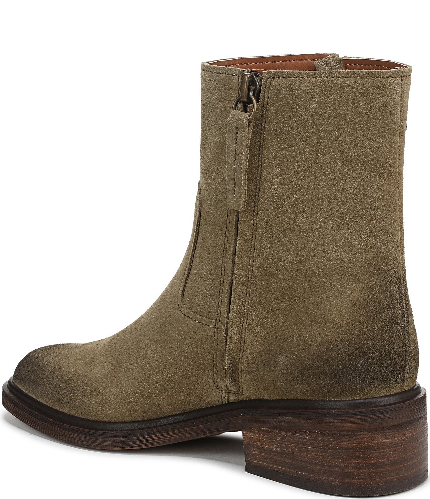 Franco Sarto Gillian Suede Buckle Hardware Booties