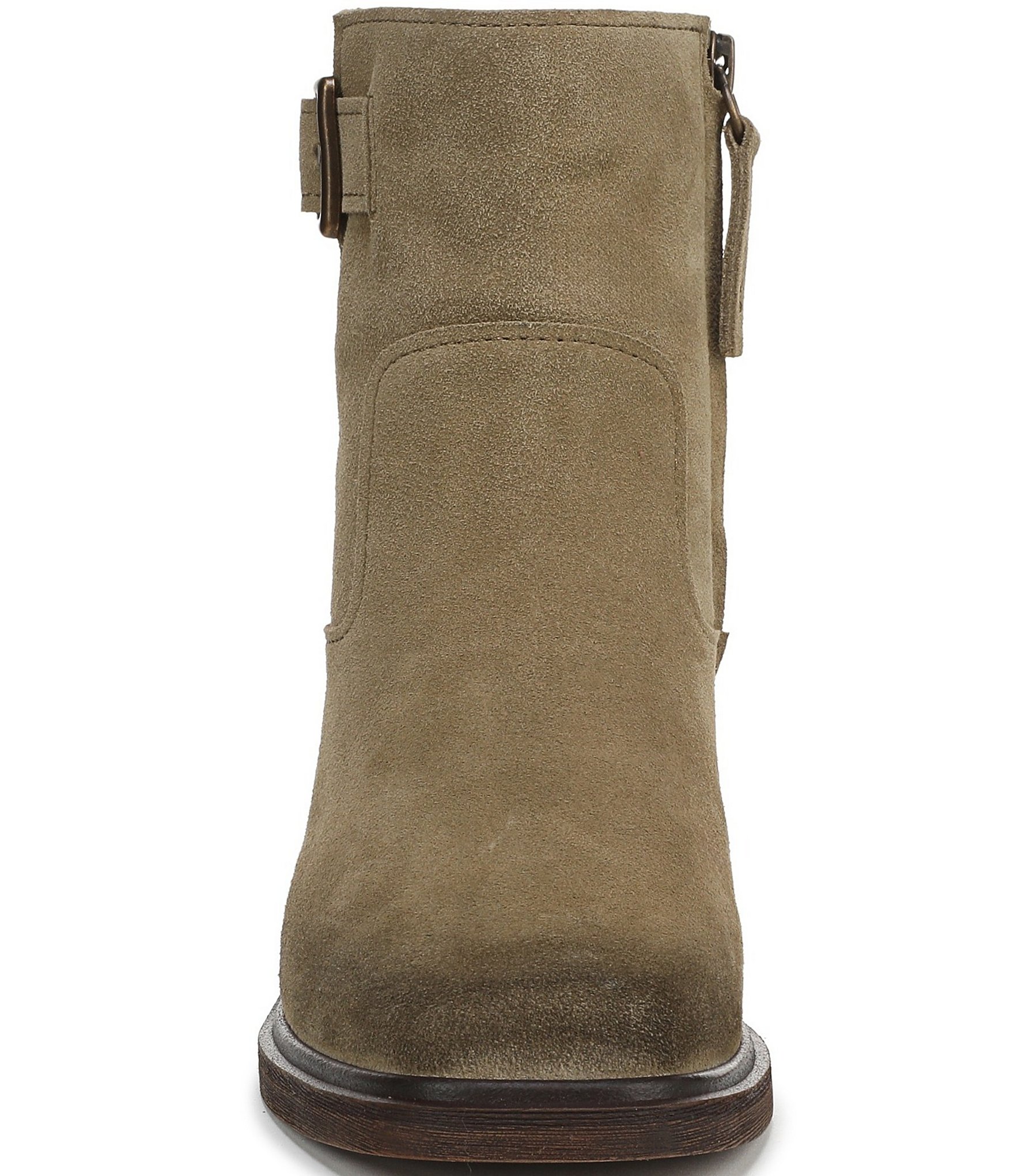 Franco Sarto Gillian Suede Buckle Hardware Booties