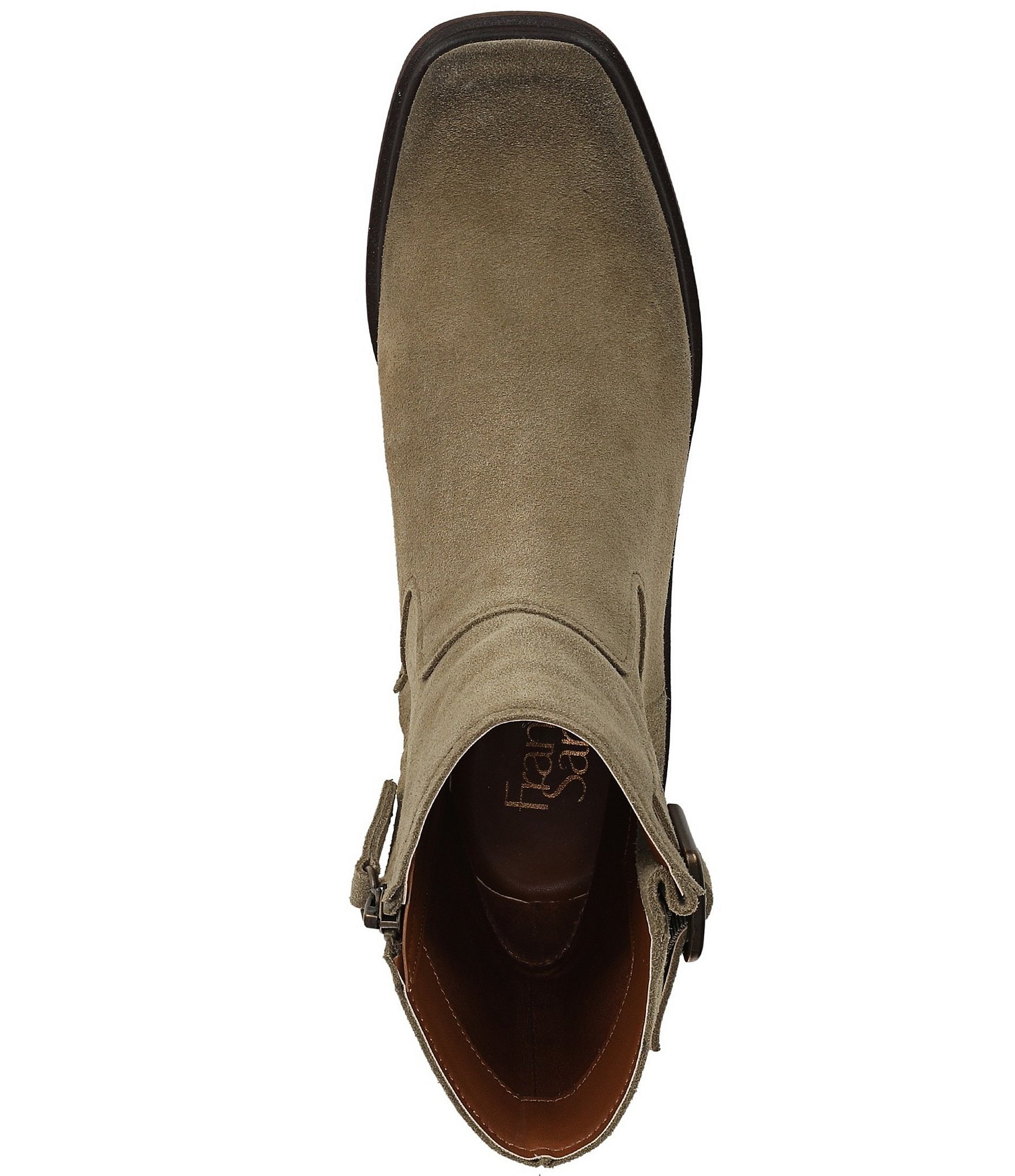 Franco Sarto Gillian Suede Buckle Hardware Booties