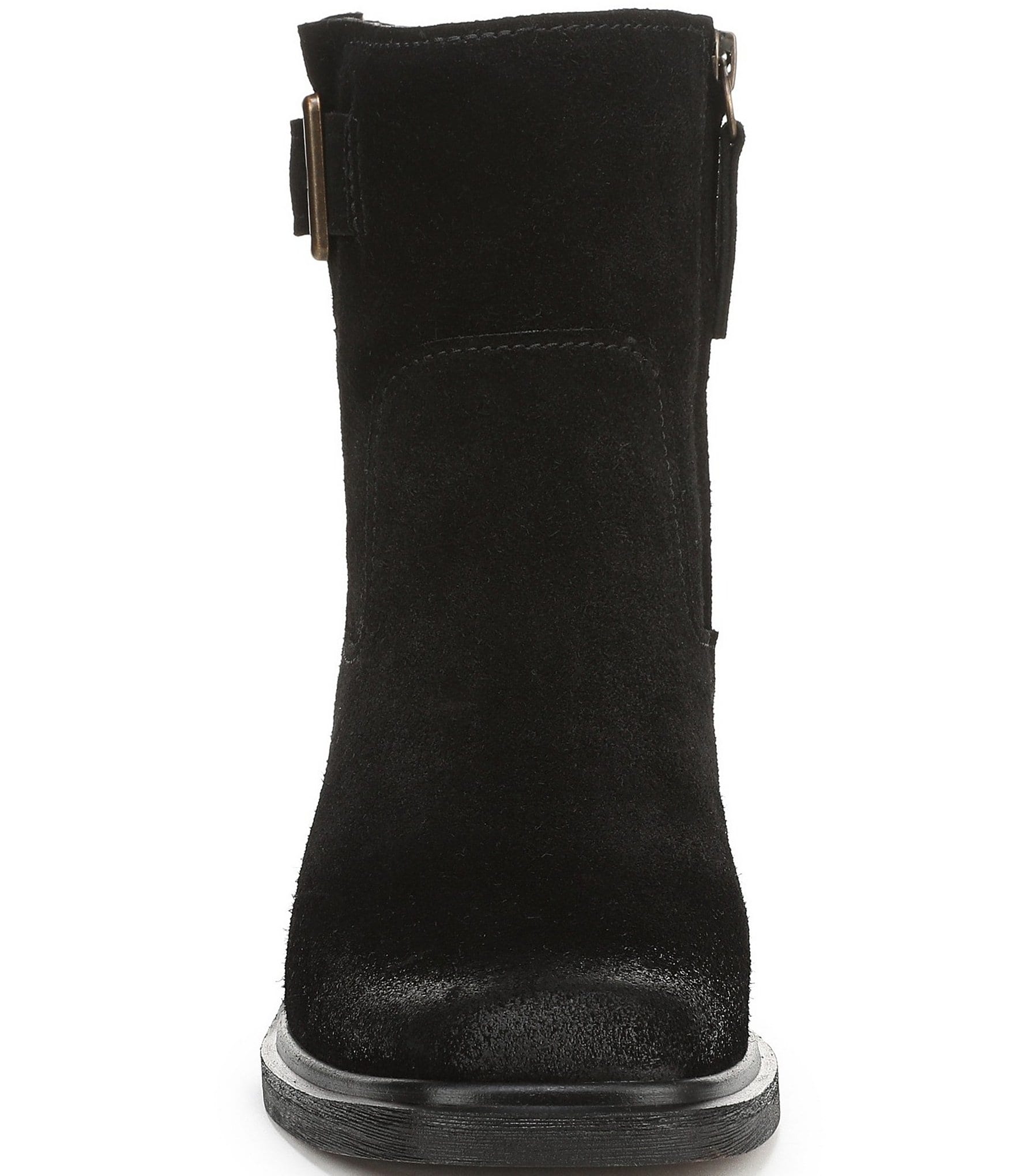 Franco Sarto Gillian Suede Buckle Hardware Booties