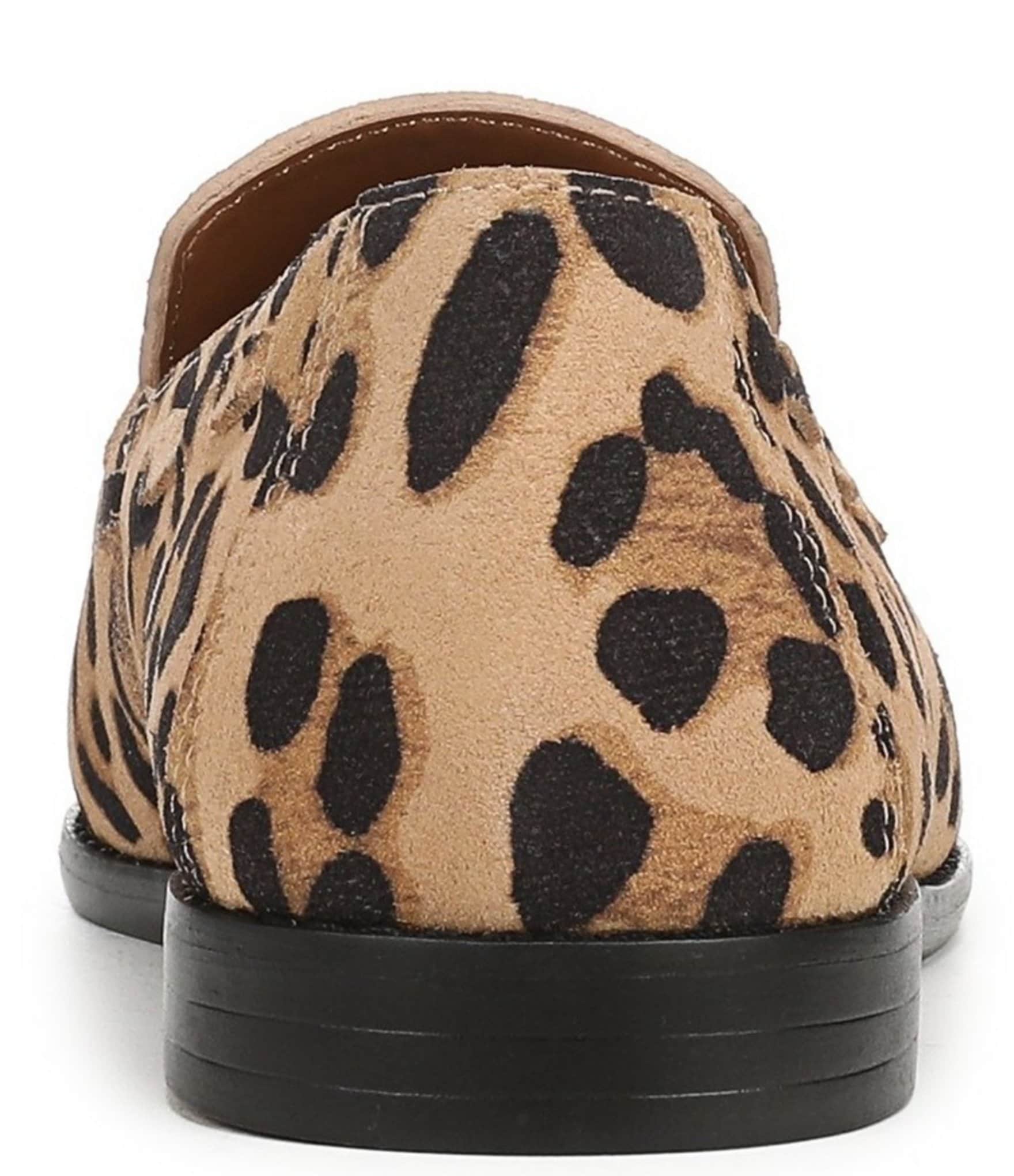 Franco Sarto Hartlie Leopard Print Suede Tassel Loafers