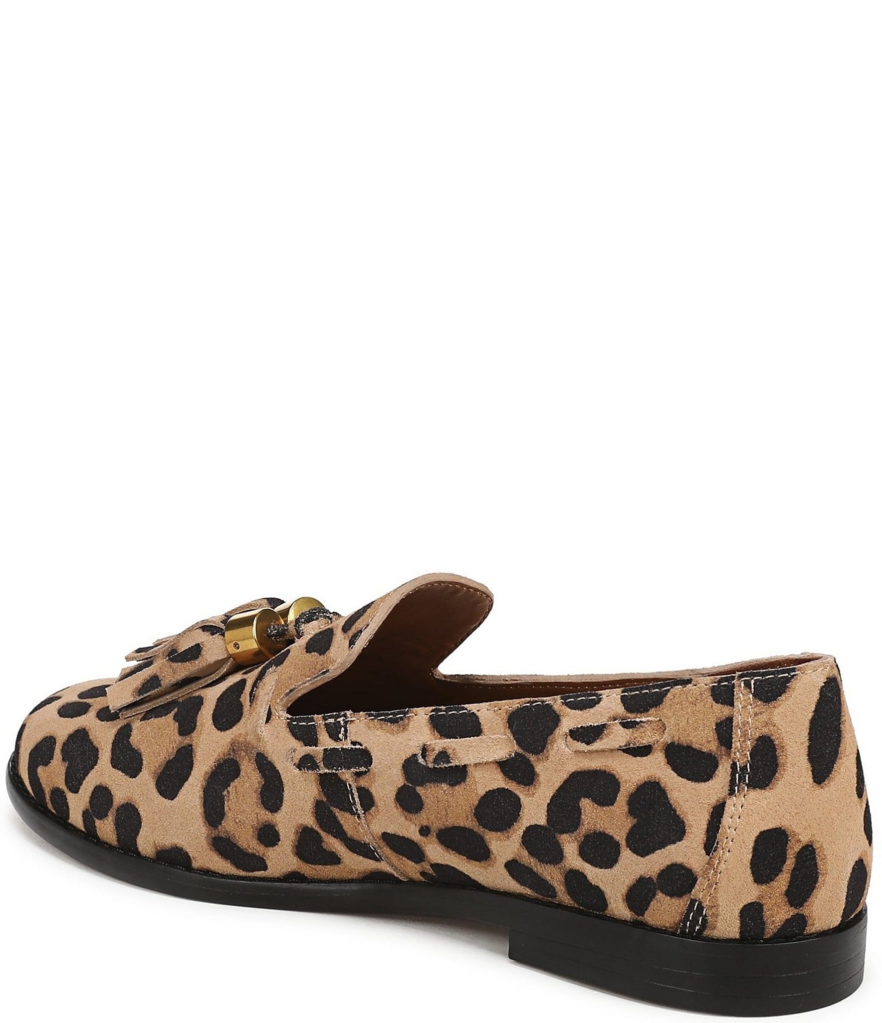 Franco Sarto Hartlie Leopard Print Suede Tassel Loafers