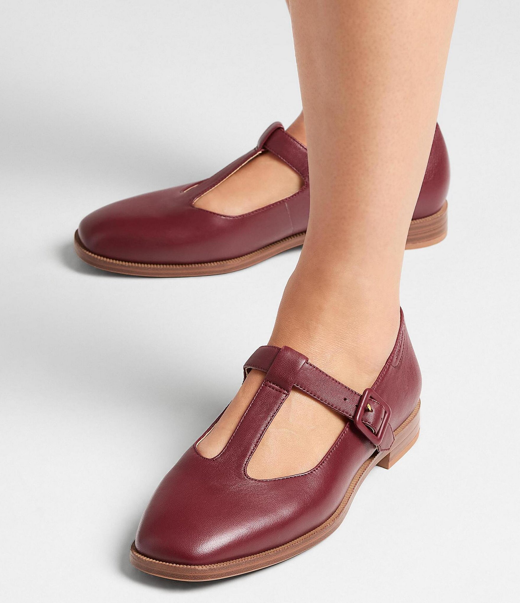 Franco Sarto Kenley Leather T-Strap Flats