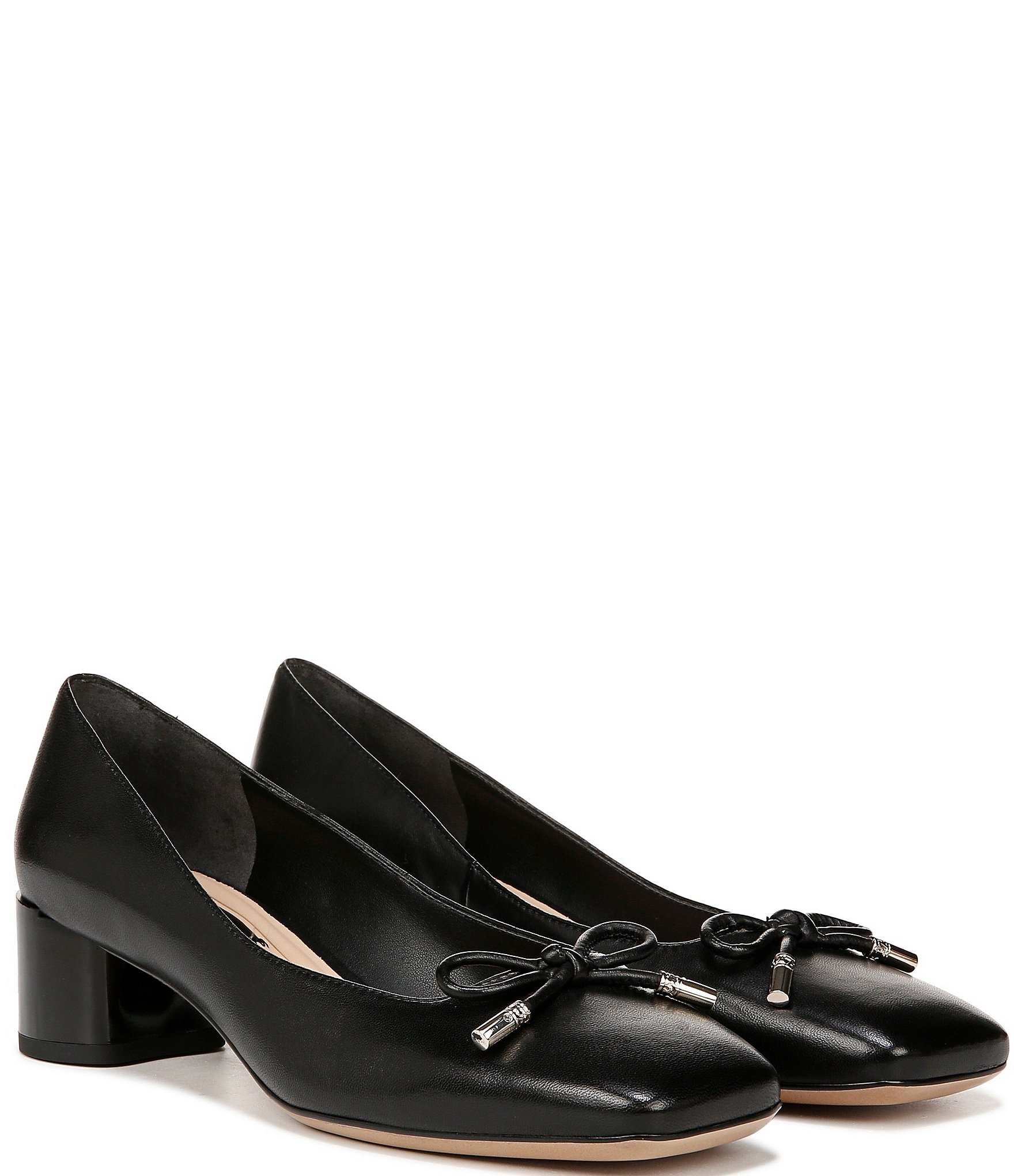 Franco Sarto Natalia Leather Bow Ballet Pumps