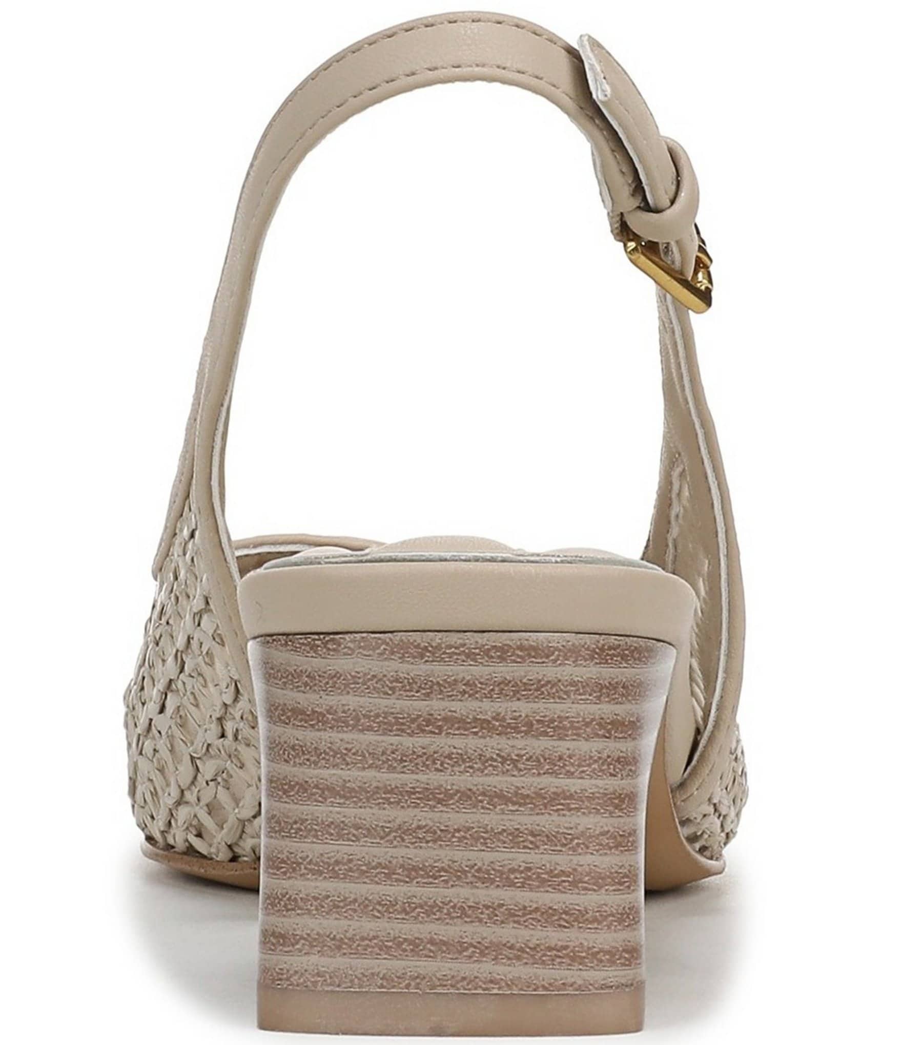 Franco Sarto Racer 9 Raffia Cap Toe Block Heel Sling Pumps