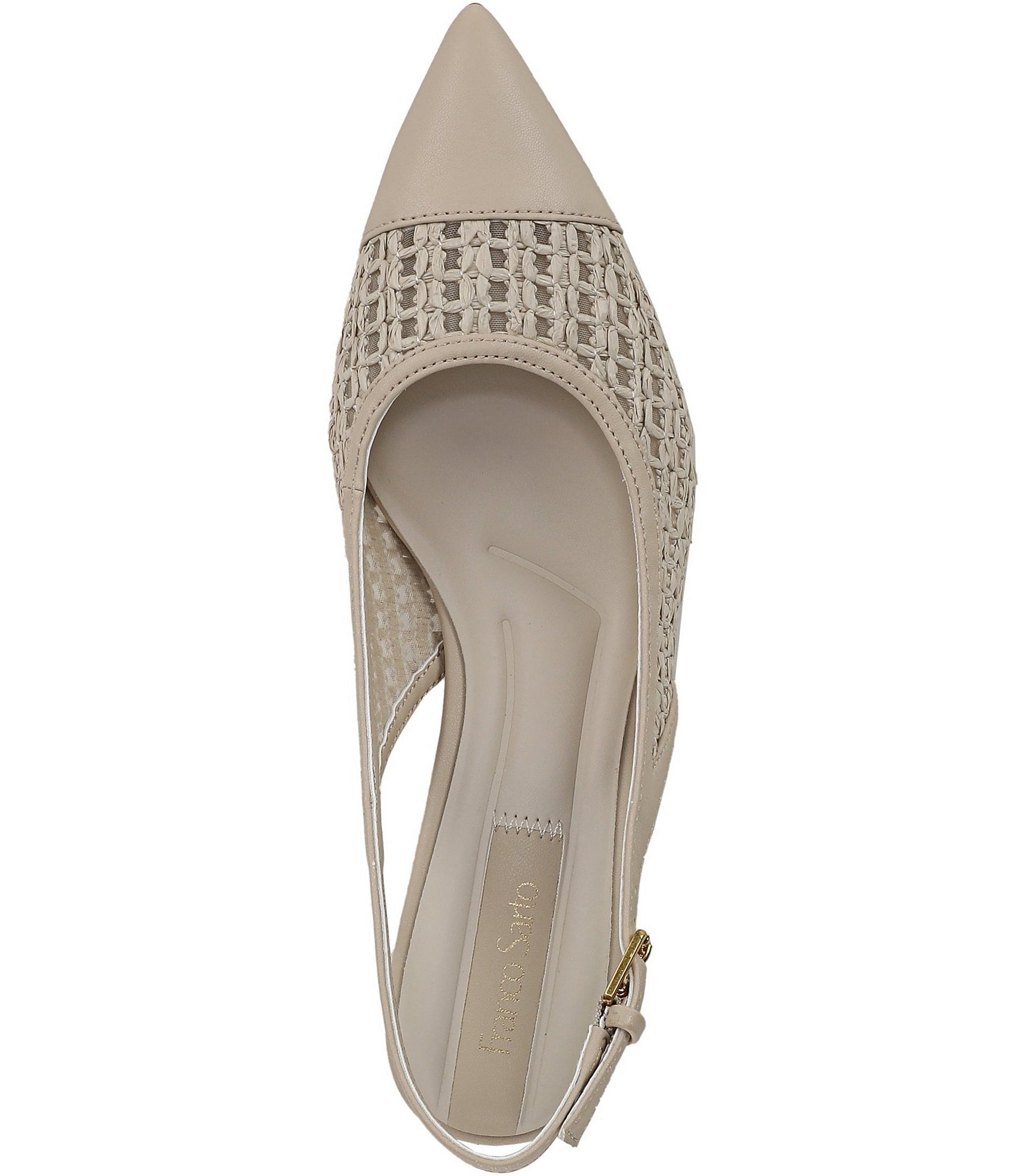 Franco Sarto Racer 9 Raffia Cap Toe Block Heel Sling Pumps